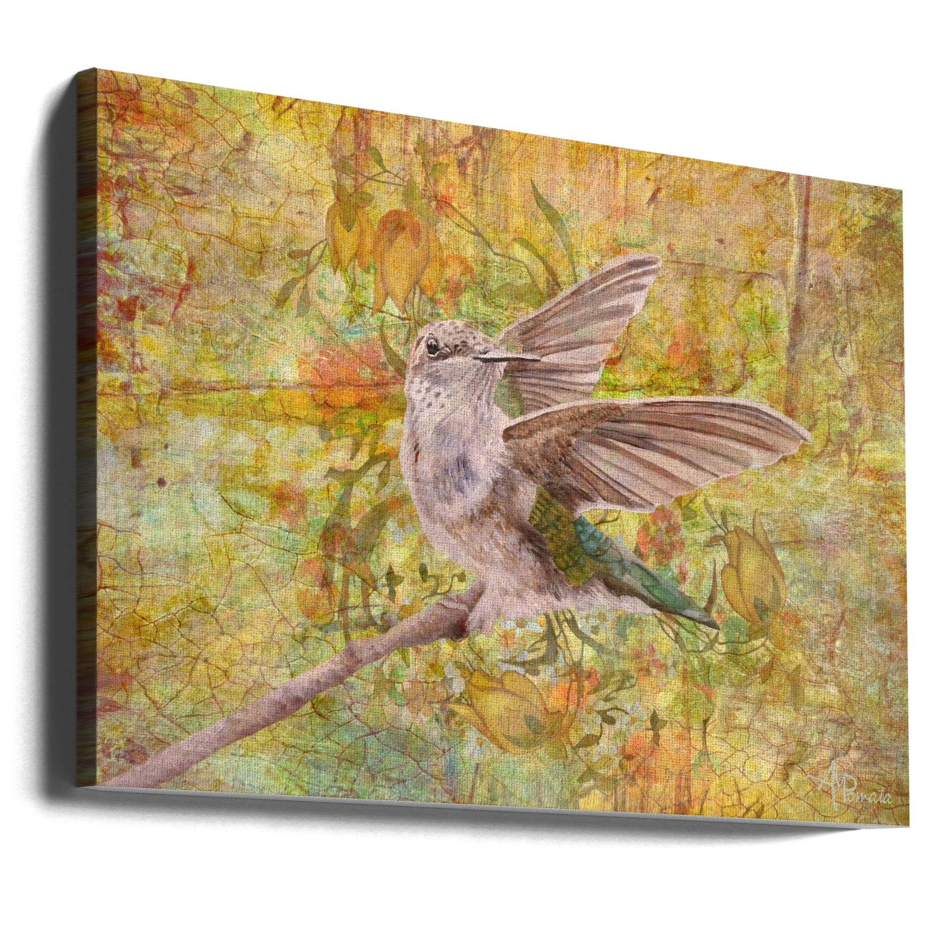 Spring Dance by Angeles M. Pomata | Colorful Bird Nature, Large Canvas Wall Art Print | Artsy Earth