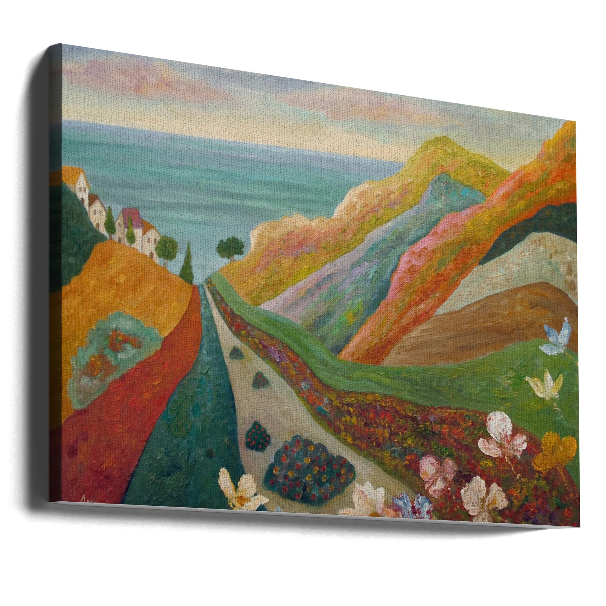 Tides of Bloom by Angeles M. Pomata | Abstract Landscape Painting, Large Canvas Wall Art Print | Artsy Earth