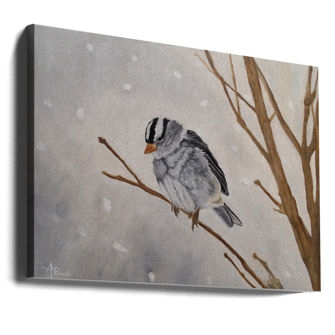 Blizzard Cutie by Angeles M. Pomata | Snowy Animal Painting, Large Canvas Wall Art Print | Artsy Earth