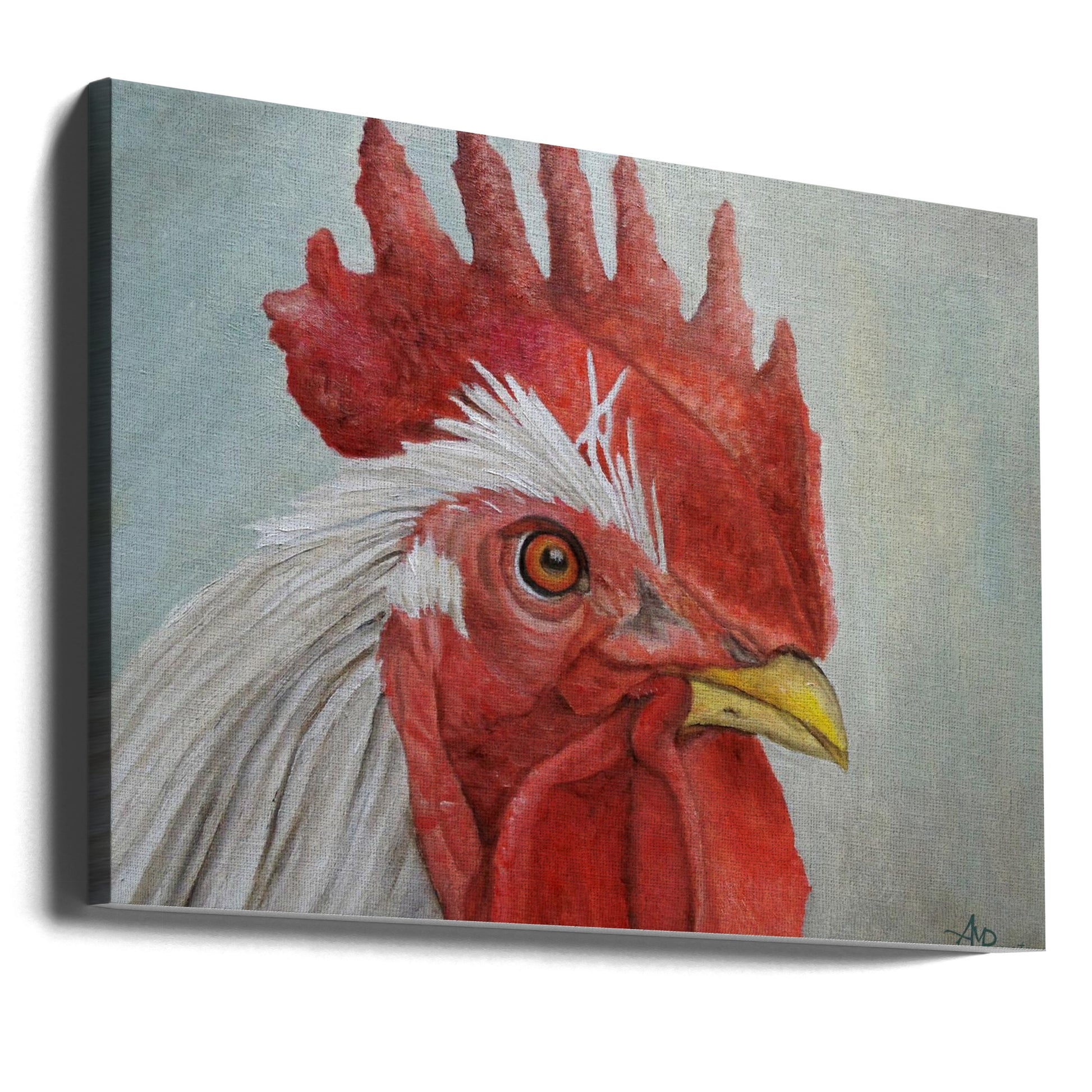 Mister Rooster by Angeles M. Pomata | Painted Farm Animal, Large Canvas Wall Art Print | Artsy Earth