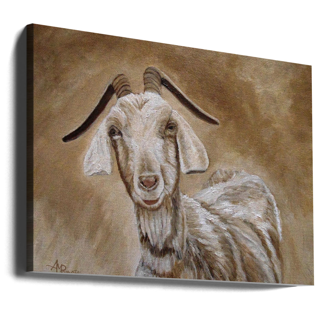 The Smile of a Goat by Angeles M. Pomata | Rural Animal Painting, Large Canvas Wall Art Print | Artsy Earth