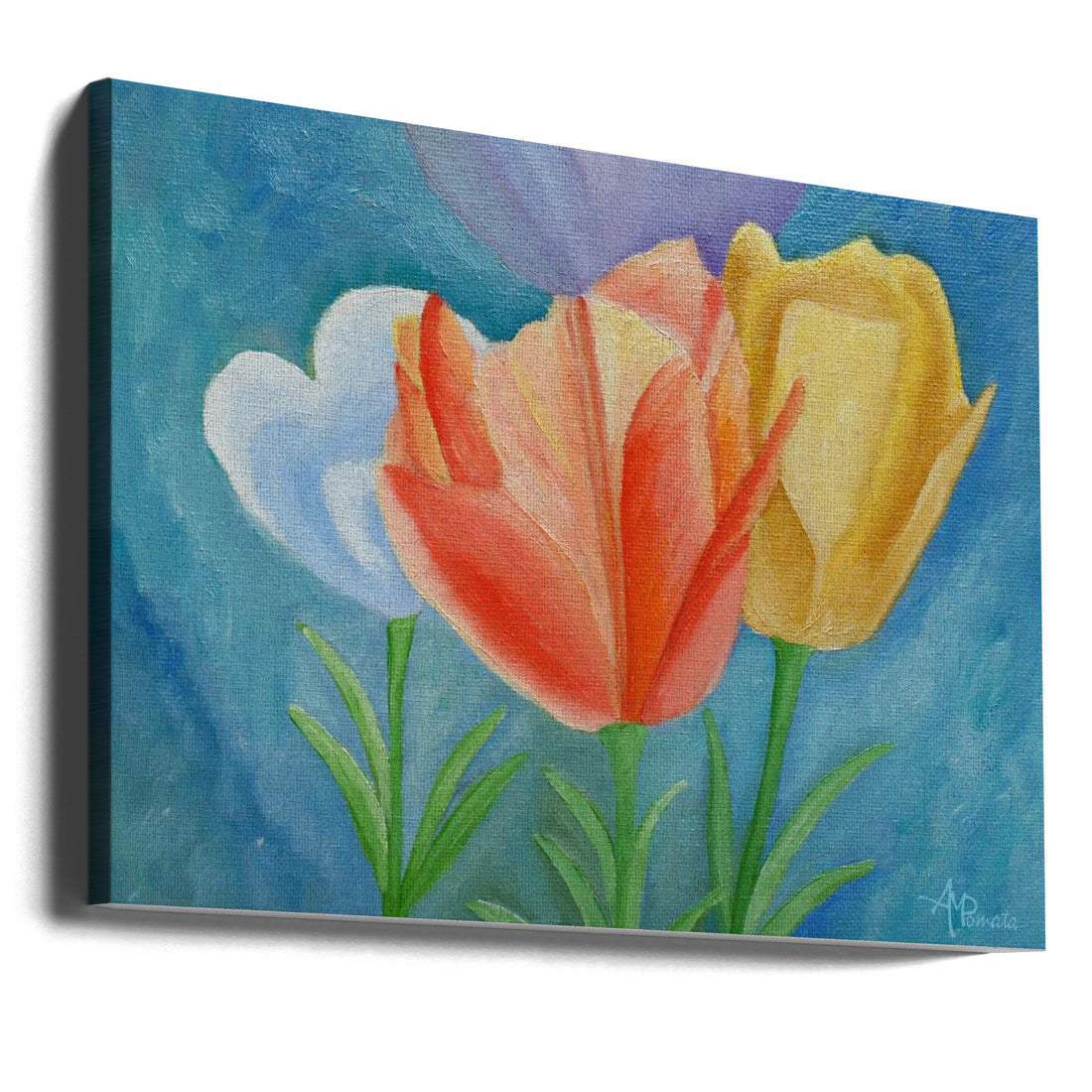 Tulips Watercolor by Angeles M. Pomata | Floral Botanical Painting, Large Canvas Wall Art Print | Artsy Earth