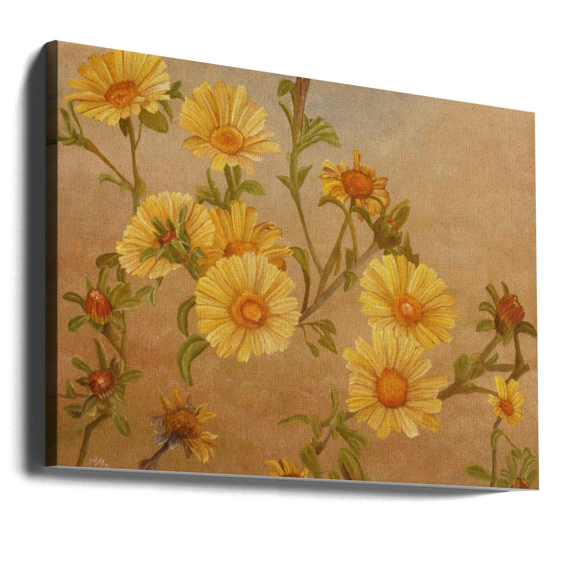 Yellow Daisies by Angeles M. Pomata | Floral Botanical Painting, Large Canvas Wall Art Print | Artsy Earth