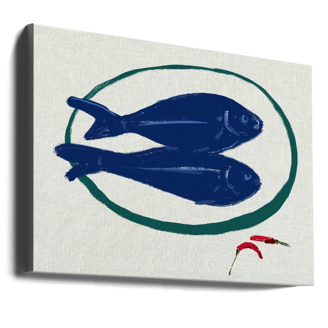 Blue Fishes Still Life by Little Dean | Fish Food Illustration, Large Canvas Wall Art Print | Artsy Earth