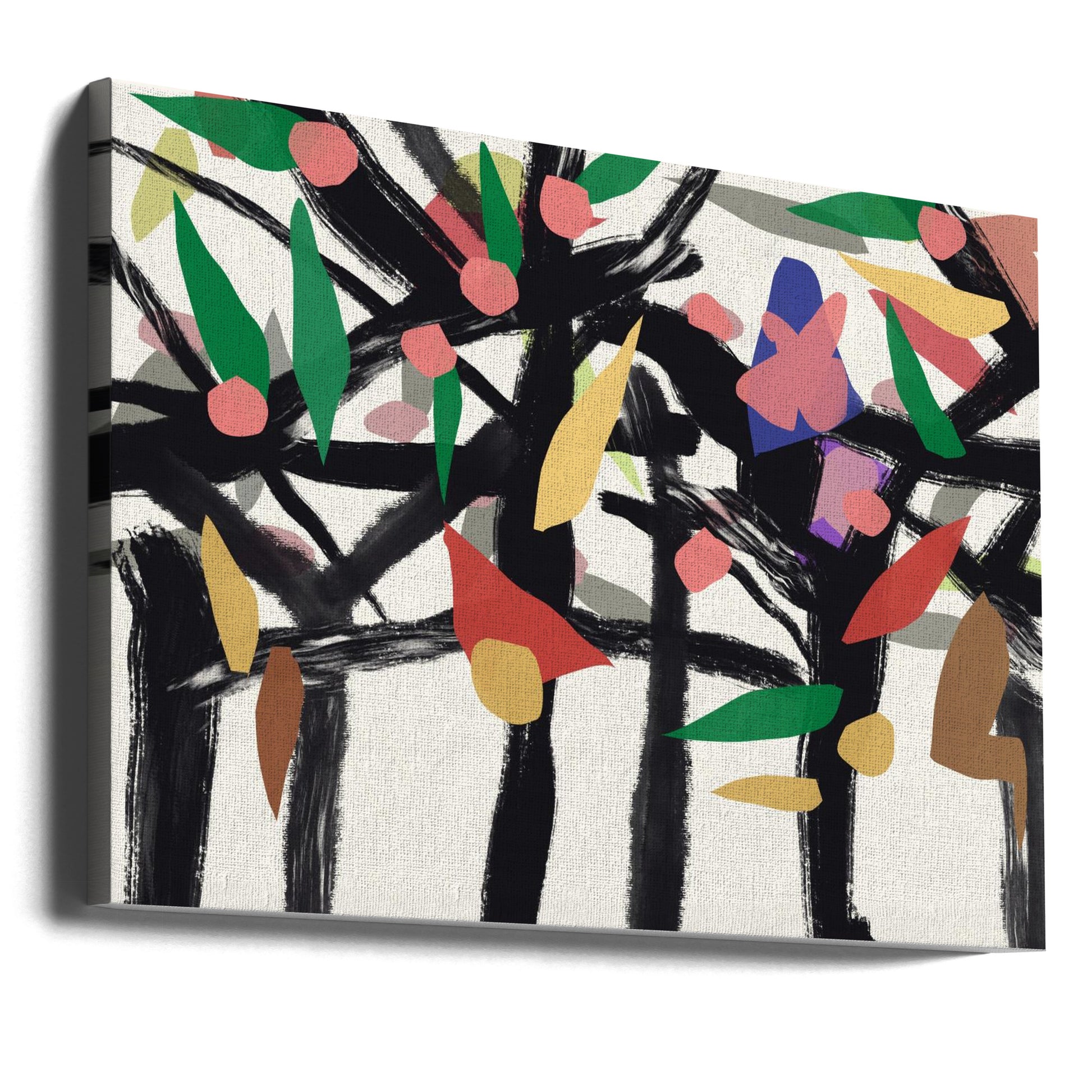 Colors in the forest by Little Dean | Colorful Abstract Illustration, Large Canvas Wall Art Print | Artsy Earth