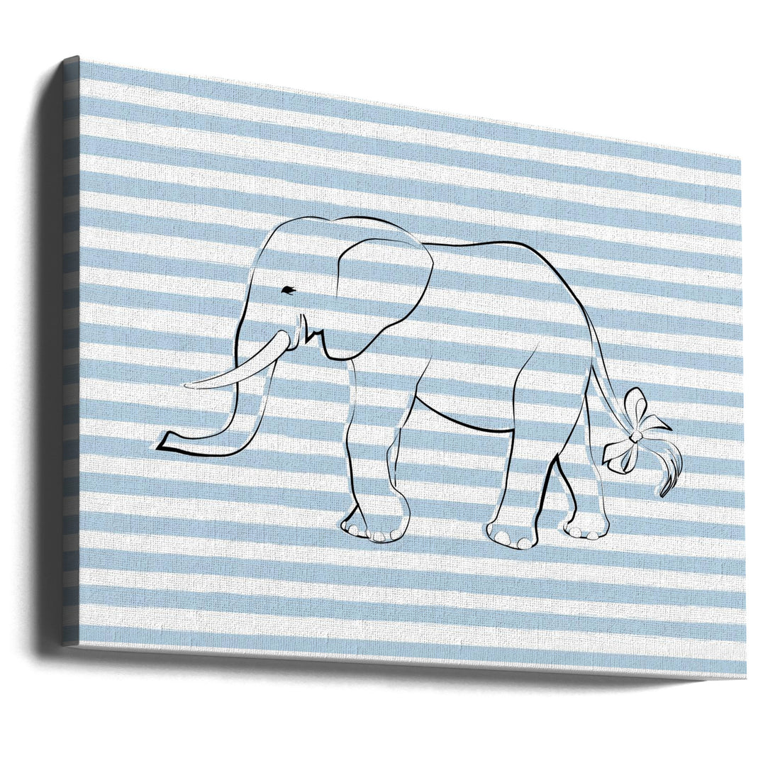 Stripe Elephant by Martina | Wildlife Animal Illustration, Large Canvas Wall Art Print | Artsy Earth