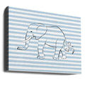 Stripe Elephant by Martina | Wildlife Animal Illustration, Large Canvas Wall Art Print | Artsy Earth