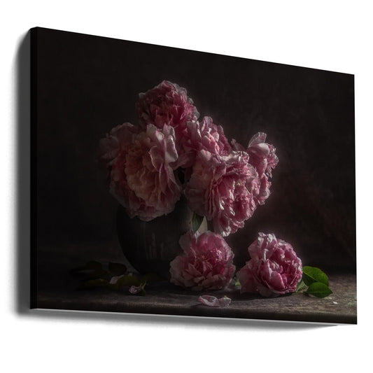 Noble among flowers by Judy Tseng | Dark Floral Bouquet, Large Canvas Wall Art Print | Artsy Earth