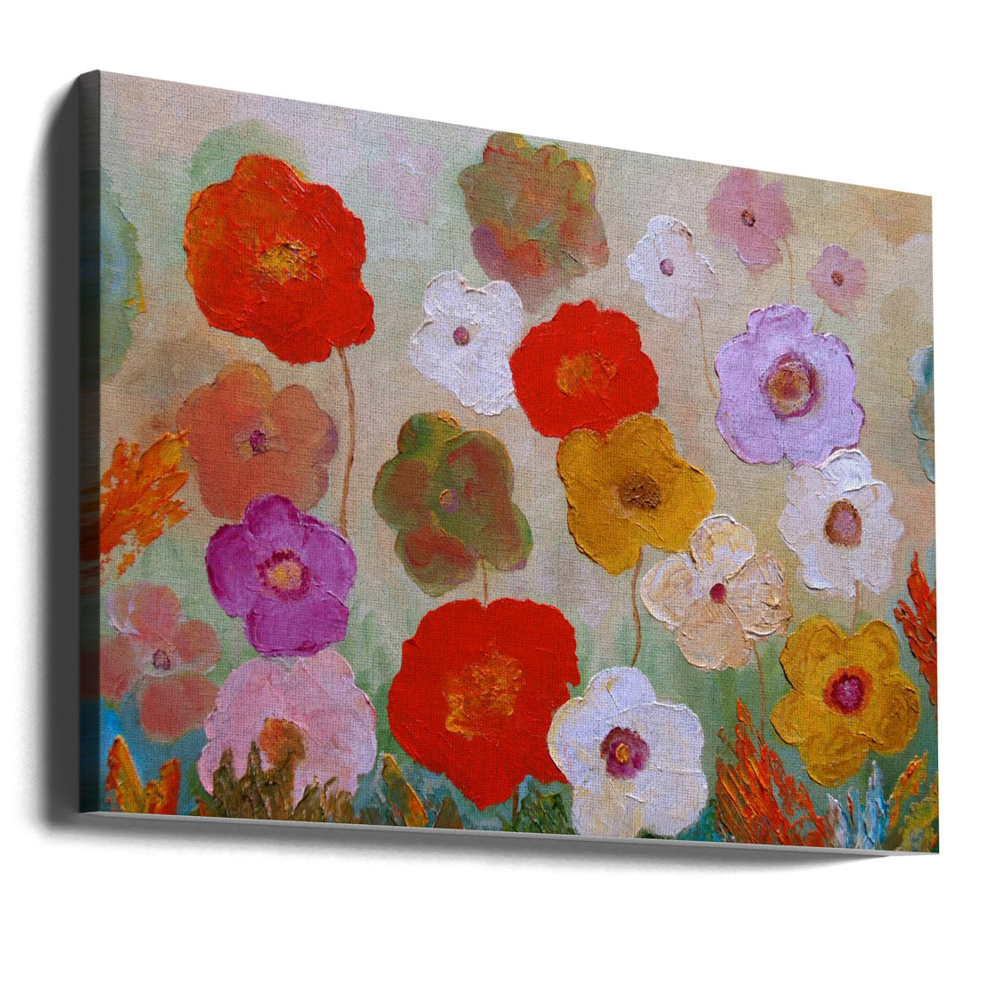 Poppies At Noon by Angeles M. Pomata | Floral Botanical Painting, Large Canvas Wall Art Print | Artsy Earth