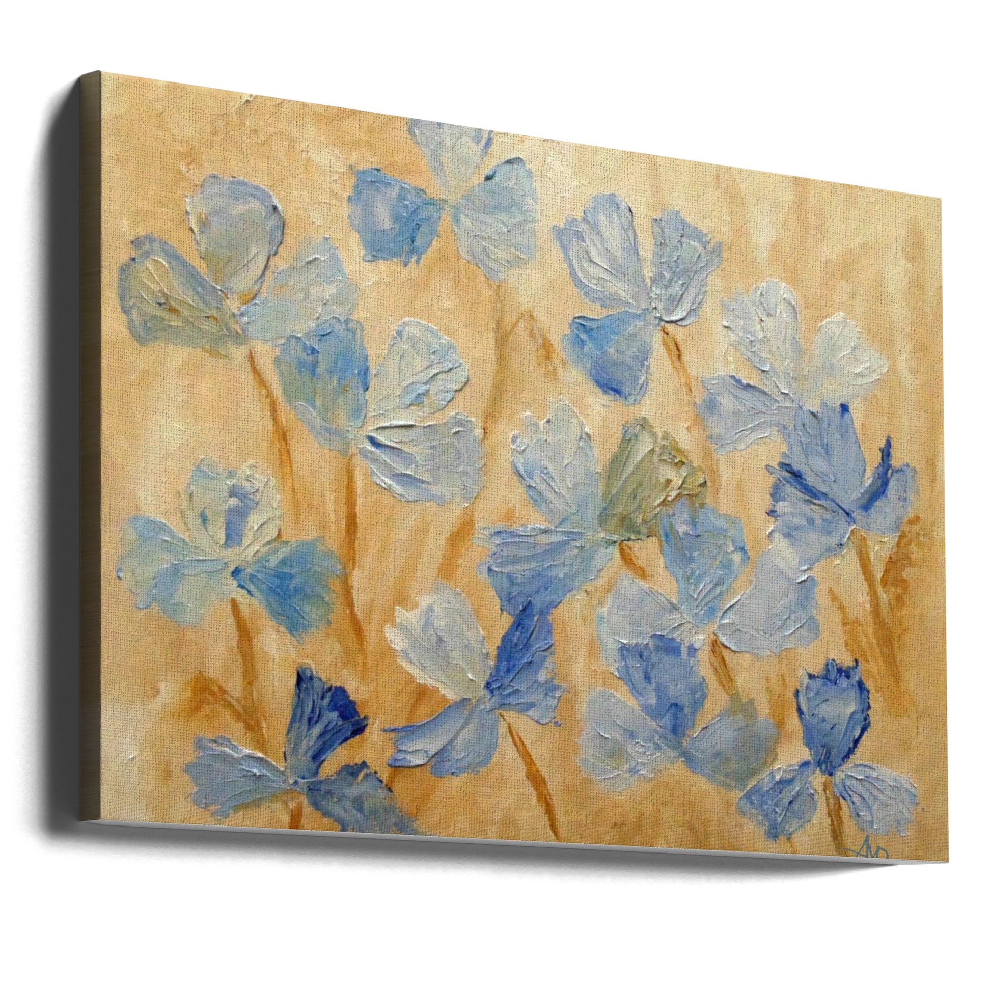 Bloom In Blue by Angeles M. Pomata | Floral Acrylic Painting, Large Canvas Wall Art Print | Artsy Earth