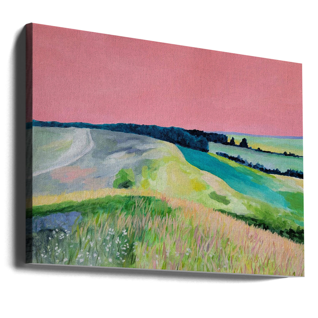 Pink Sky by Claire Whitehead | Peaceful Nature Landscape, Large Canvas Wall Art Print | Artsy Earth