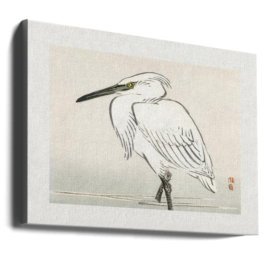 Snowy Egret by Kono Bairei | Vintage Japanese Bird, Large Canvas Wall Art Print | Artsy Earth