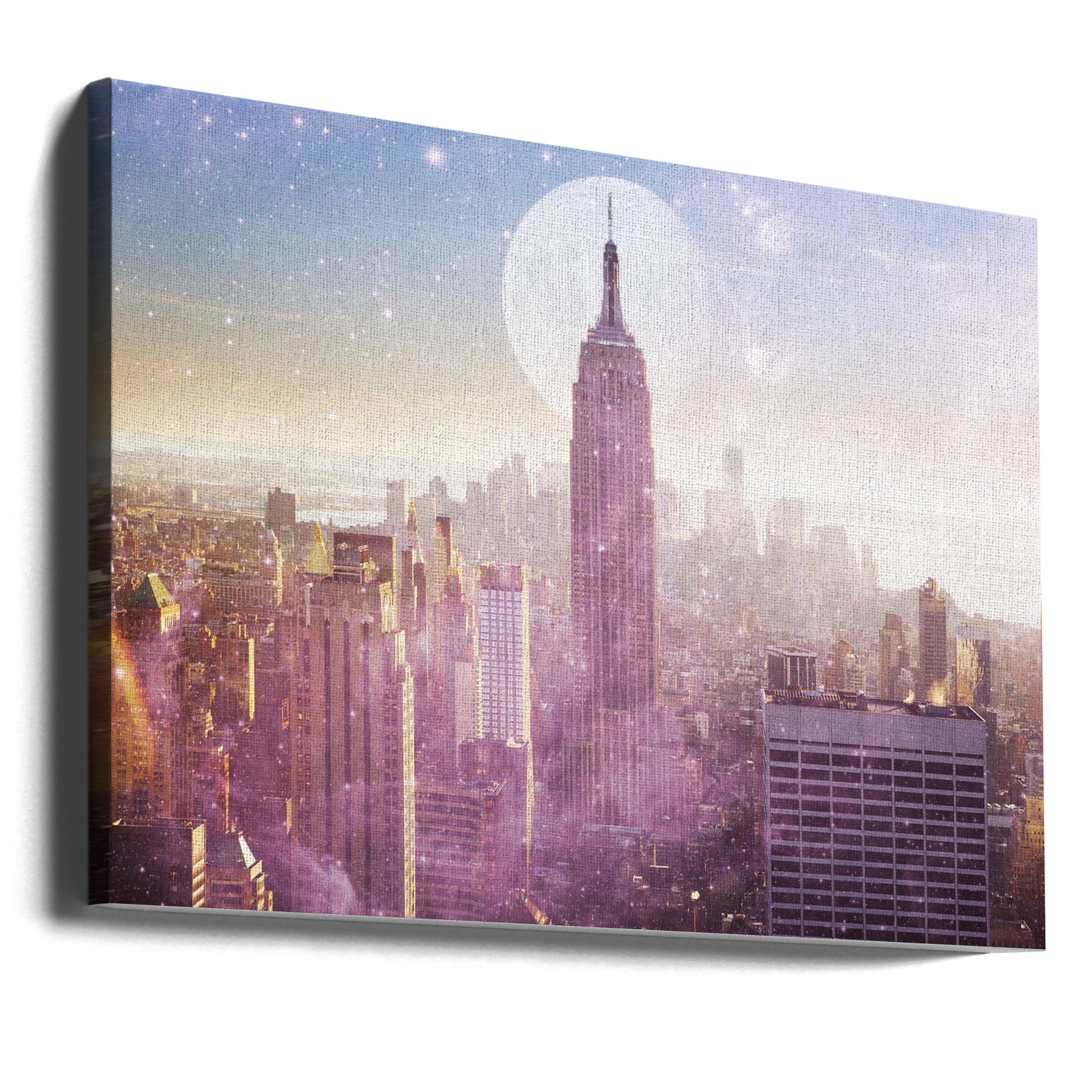 Retro Futuristic City by Emiliano Deificus | Urban Skyline Surreal, Large Canvas Wall Art Print | Artsy Earth