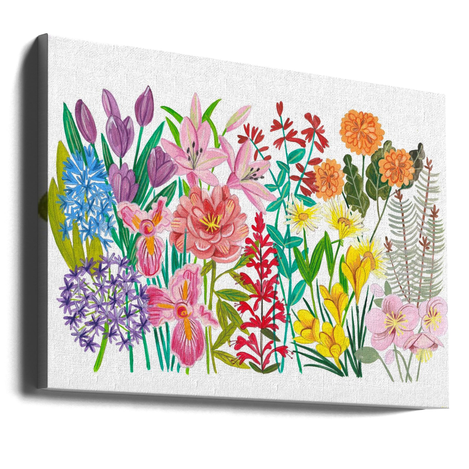 Flowers in the Garden by Caroline Bonne Müller | Colorful Botanical Flora, Large Canvas Wall Art Print | Artsy Earth