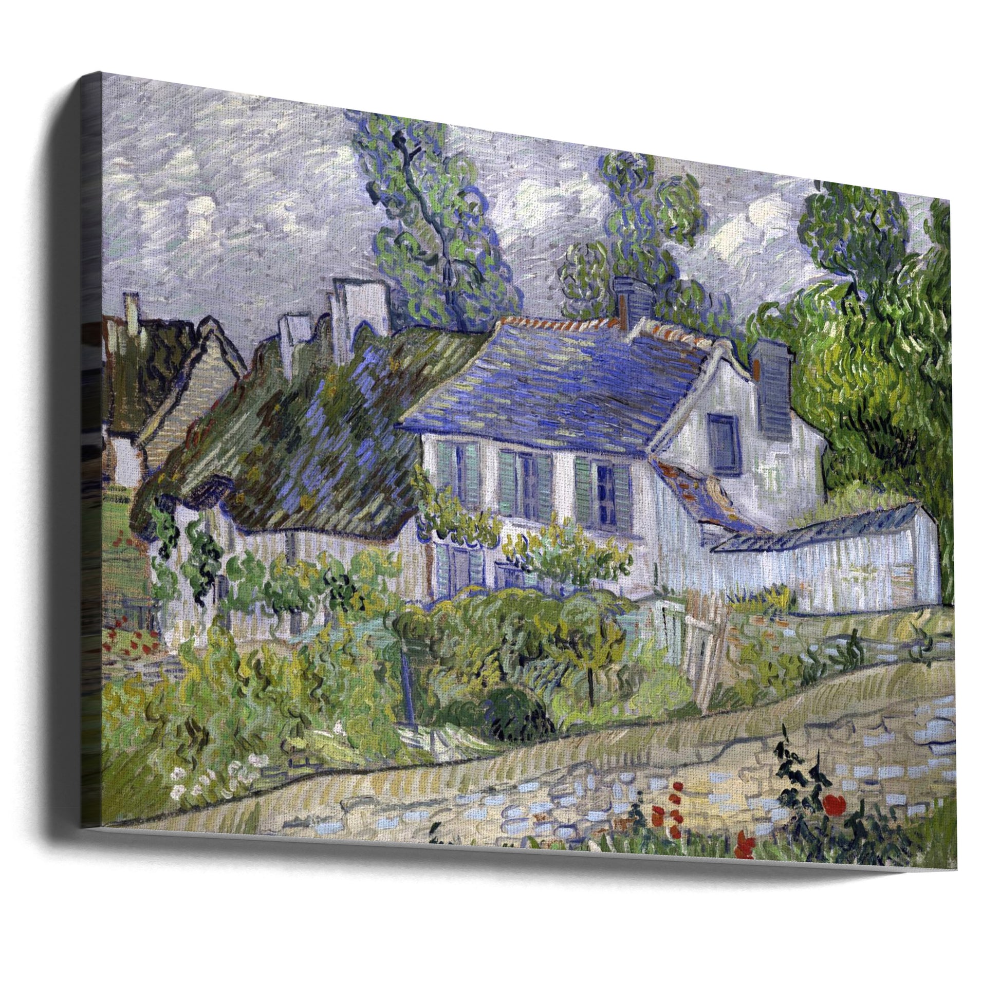 Houses At Auvers by Vincent Van Gogh | Van Gogh Landscape Painting, Large Canvas Wall Art Print | Artsy Earth