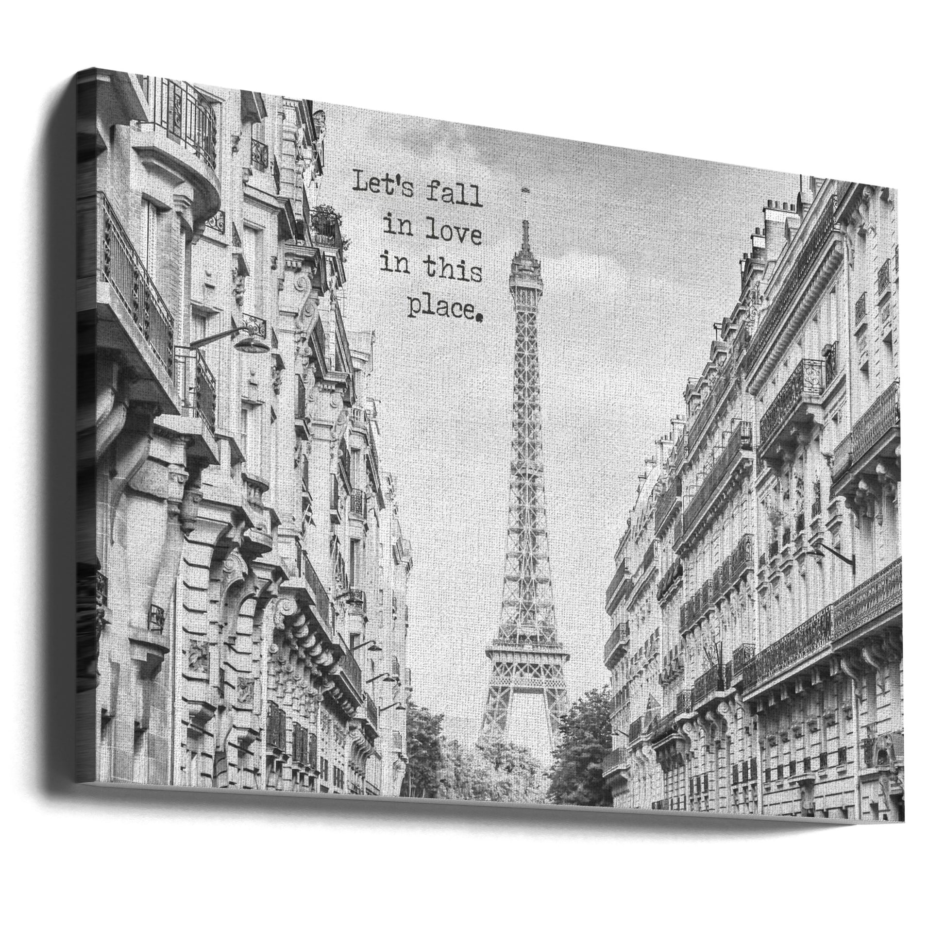 Let's Fall in Love by Melanie Viola | Paris Love Typography, Large Canvas Wall Art Print | Artsy Earth