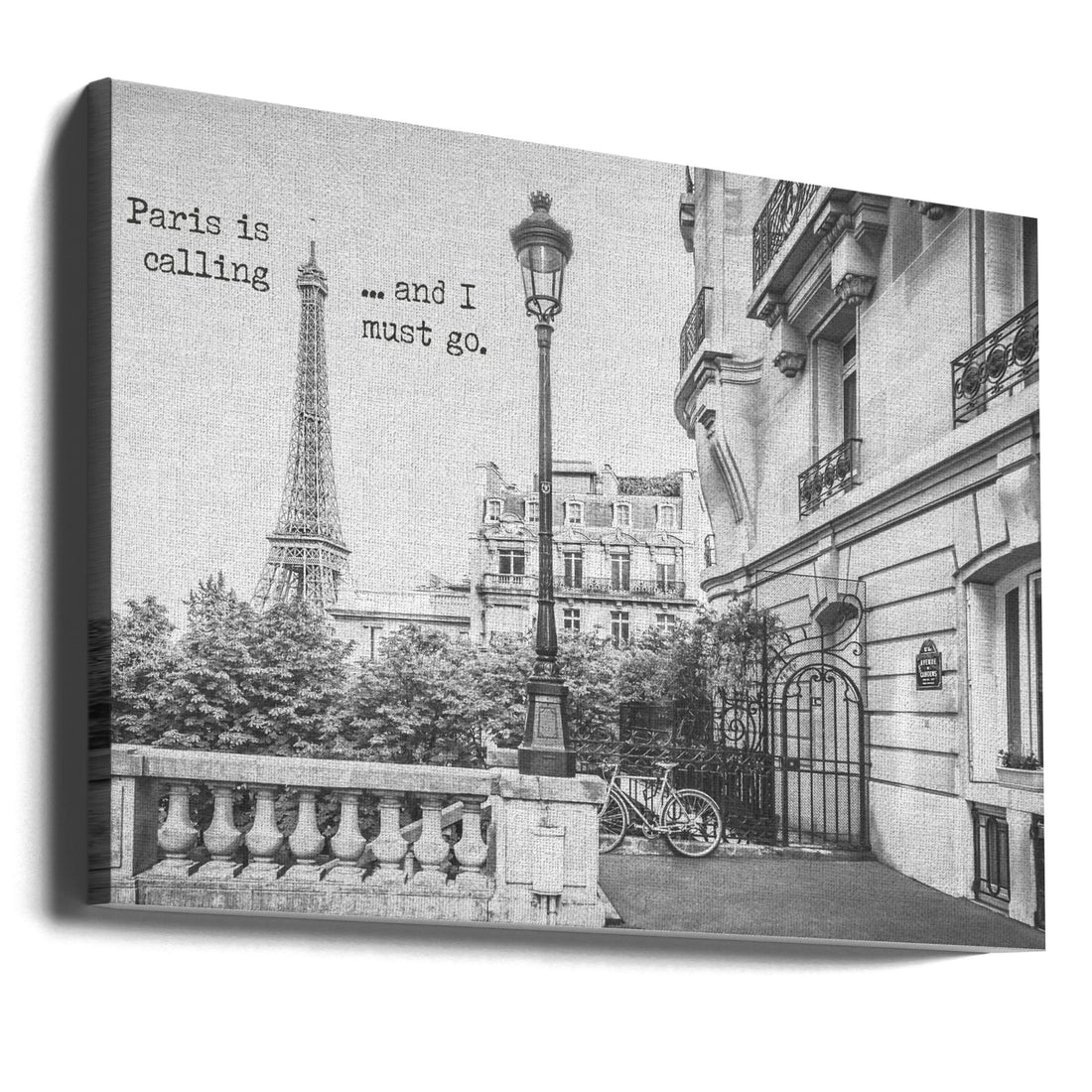 Paris is calling by Melanie Viola | Eiffel Tower Cityscape, Large Canvas Wall Art Print | Artsy Earth