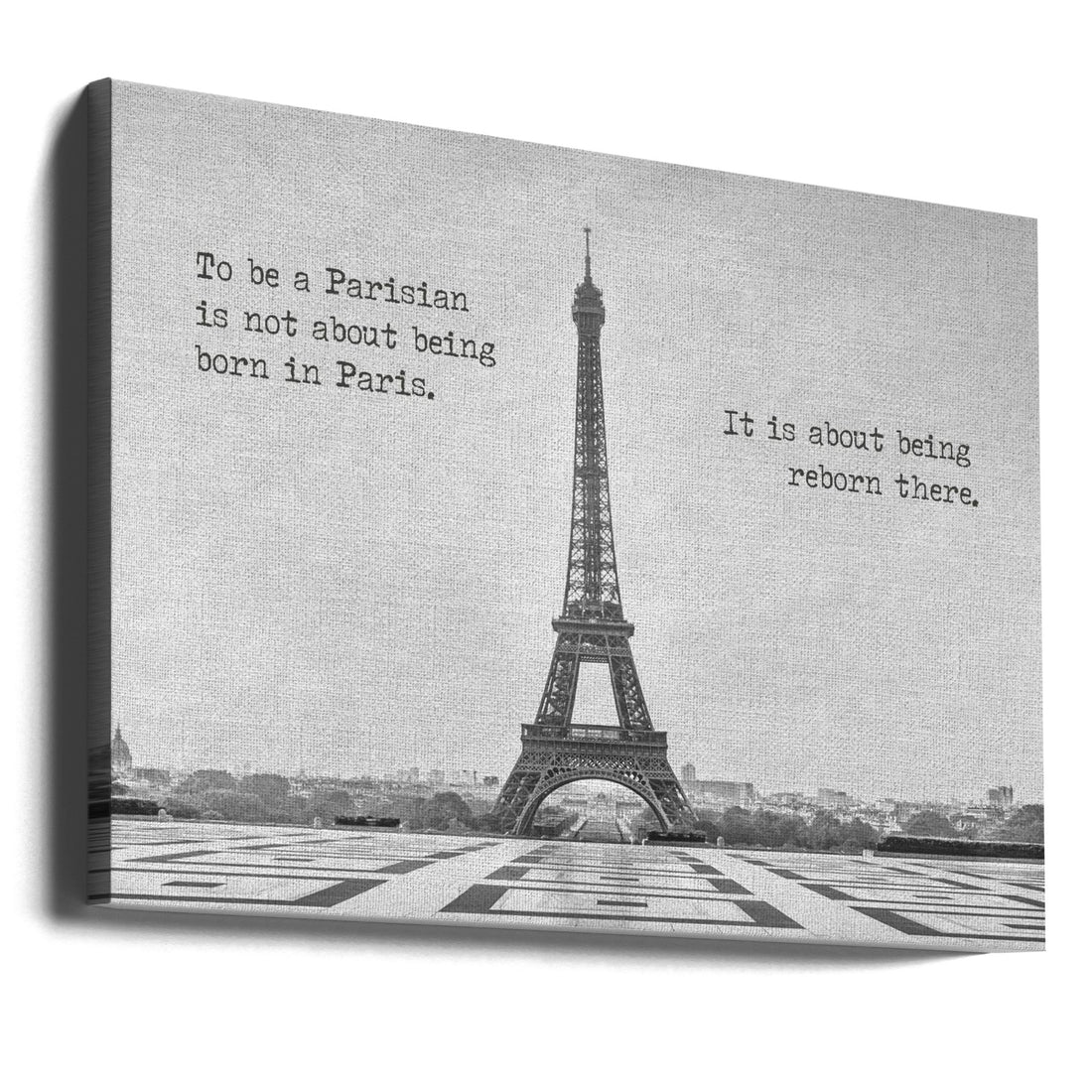 Reborn in Paris by Melanie Viola | Paris Travel Quote, Large Canvas Wall Art Print | Artsy Earth