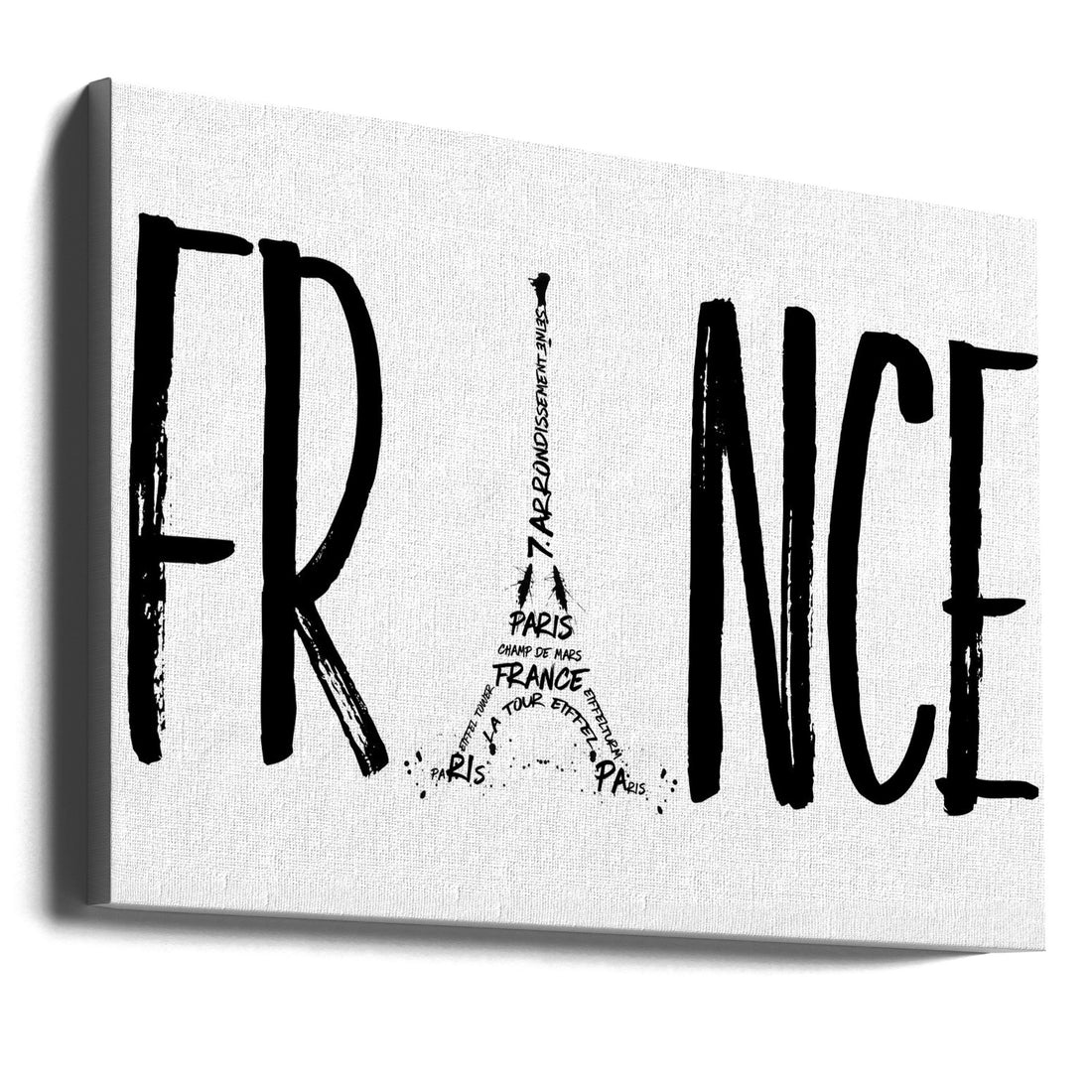 France Typography by Melanie Viola | Minimalist Paris Design, Large Canvas Wall Art Print | Artsy Earth