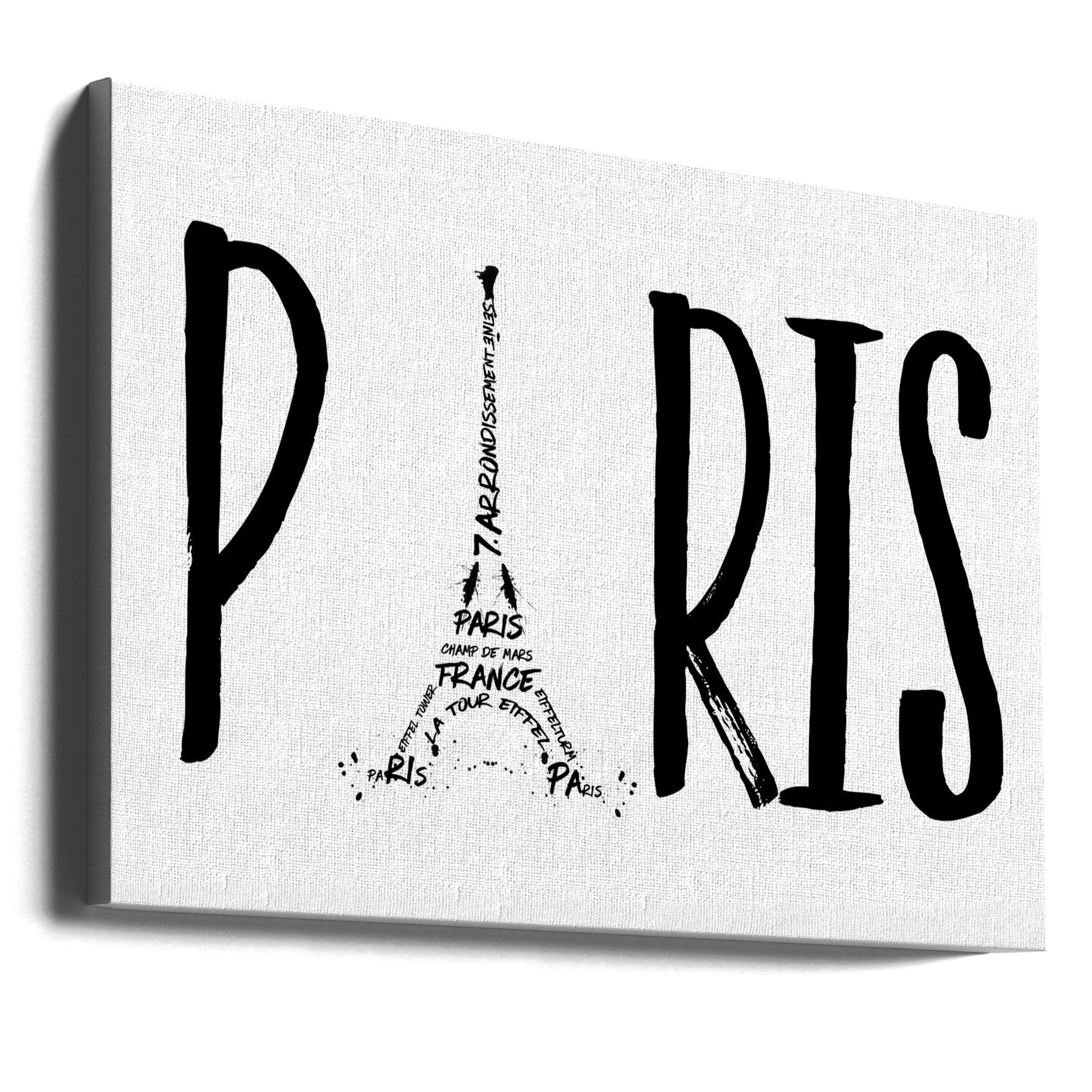 Paris Typography by Melanie Viola | Modern Typography Design, Large Canvas Wall Art Print | Artsy Earth