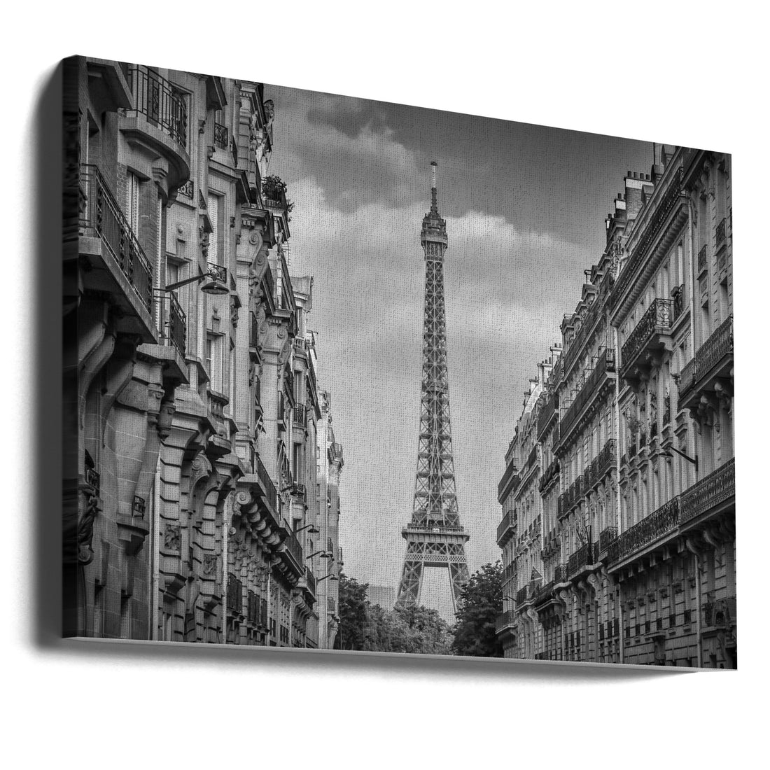 Monochrome Parisian Flair by Melanie Viola | Black White Cityscape, Large Canvas Wall Art Print | Artsy Earth