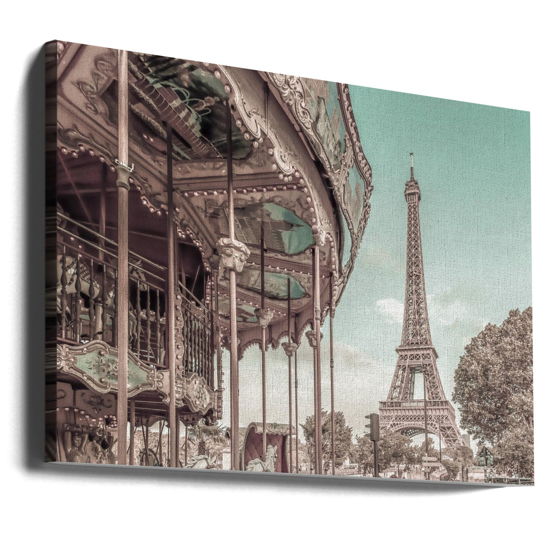 Typical Paris by Melanie Viola | Vintage Urban Cityscape, Large Canvas Wall Art Print | Artsy Earth