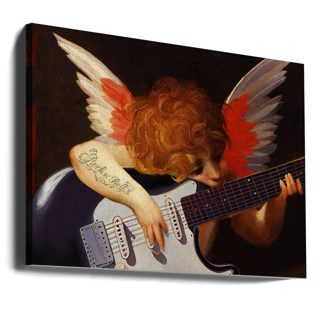 Searching the Perfect Note by Dikhotomy | Musical Angel Guitar, Large Canvas Wall Art Print | Artsy Earth