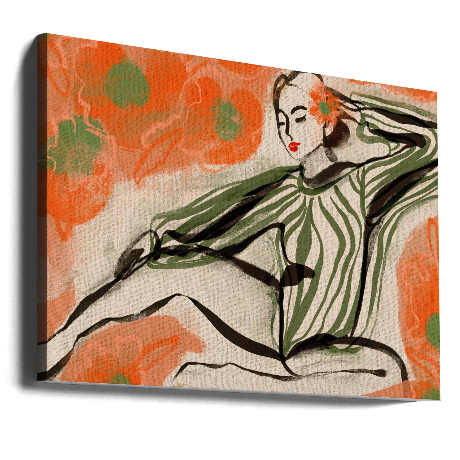 Posing Dancer by Treechild | Painterly Fashion Illustration, Large Canvas Wall Art Print | Artsy Earth