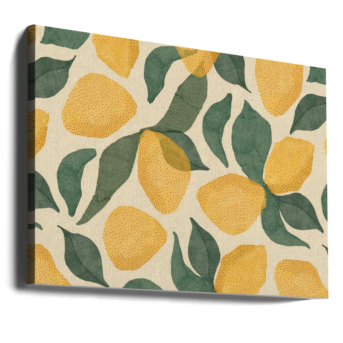 Lemon Flora by Alexander Adiels | Watercolor Floral Pattern, Large Canvas Wall Art Print | Artsy Earth