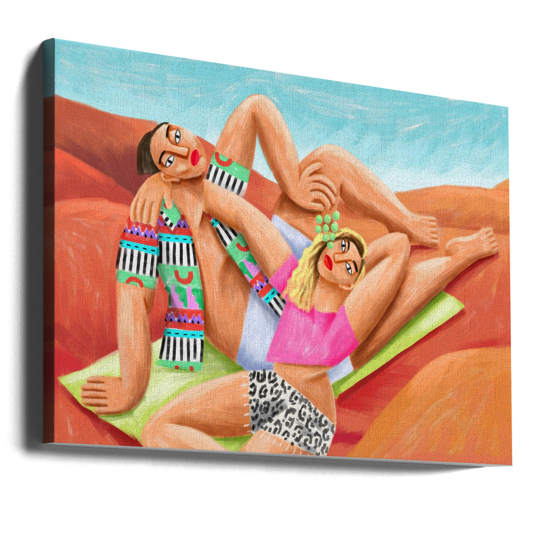 Beach Romance by Cépé | Romantic Beach Couple, Large Canvas Wall Art Print | Artsy Earth