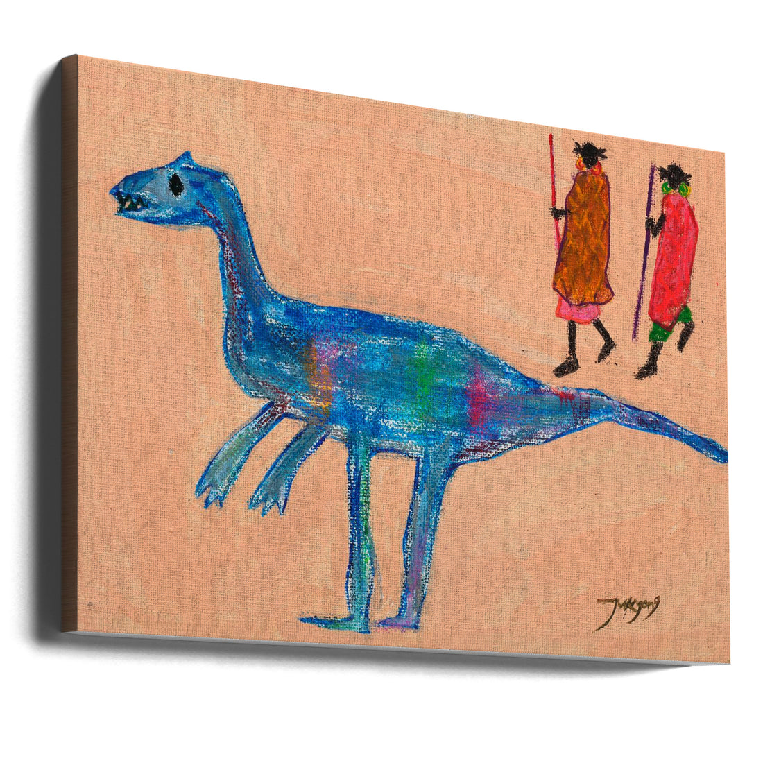 Cute Dinosaur by Jukyong Park | Cartoon Fantasy Animal, Large Canvas Wall Art Print | Artsy Earth