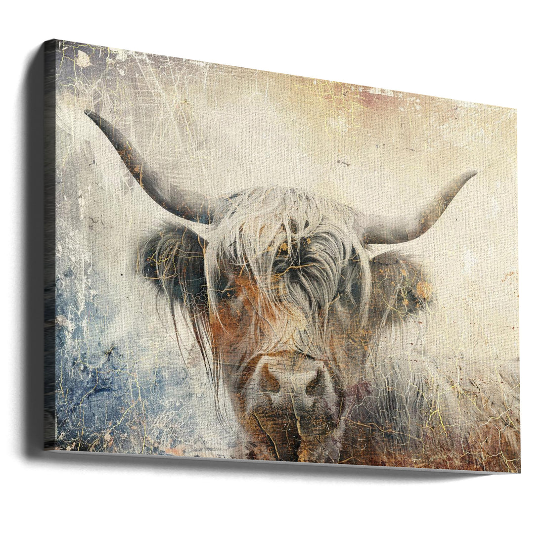 Highland Cow Art by Rafal Kulik | Cattle Illustration Painting, Large Canvas Wall Art Print | Artsy Earth