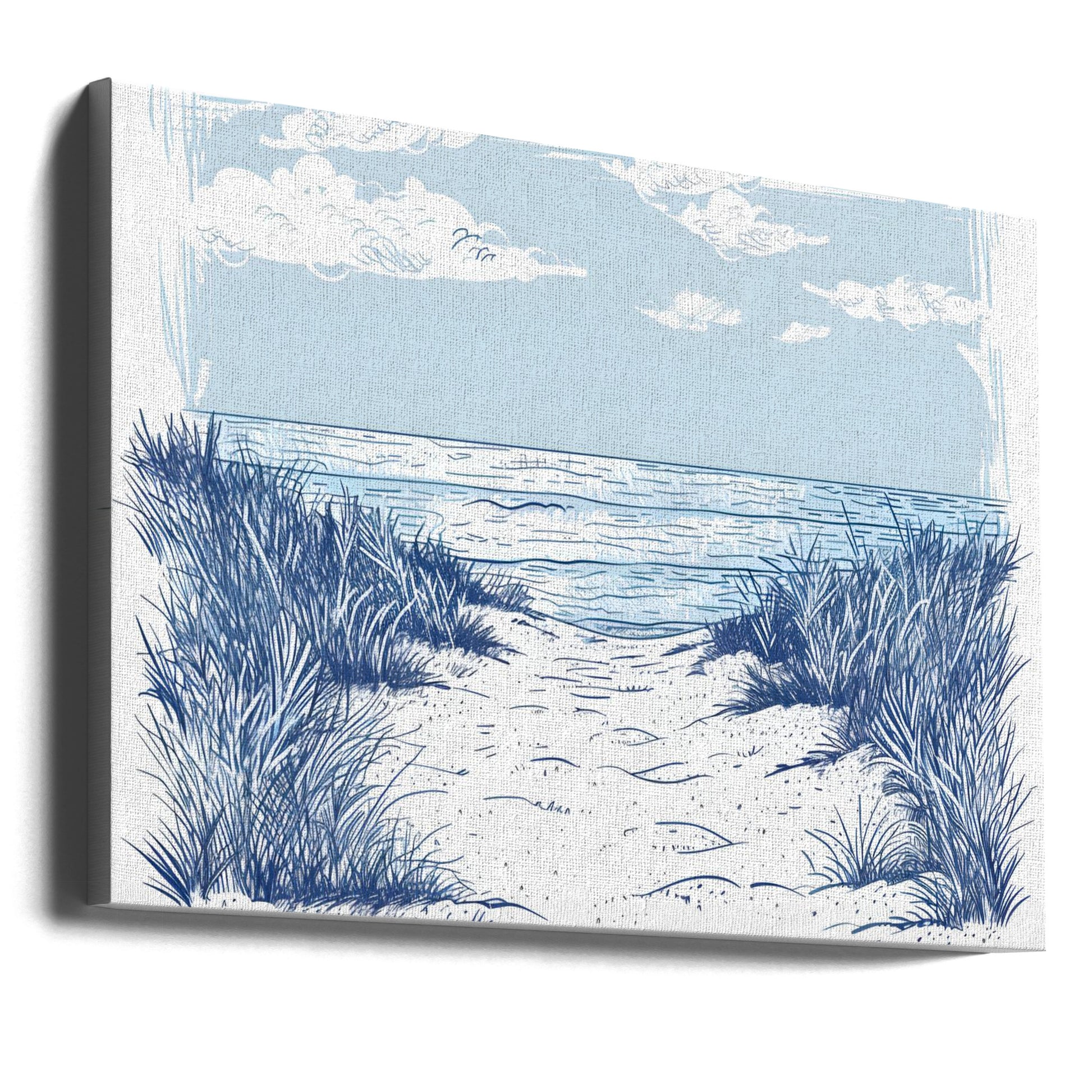 Beach Walk by Jolly And Dash | Coastal Nature Painting, Large Canvas Wall Art Print | Artsy Earth