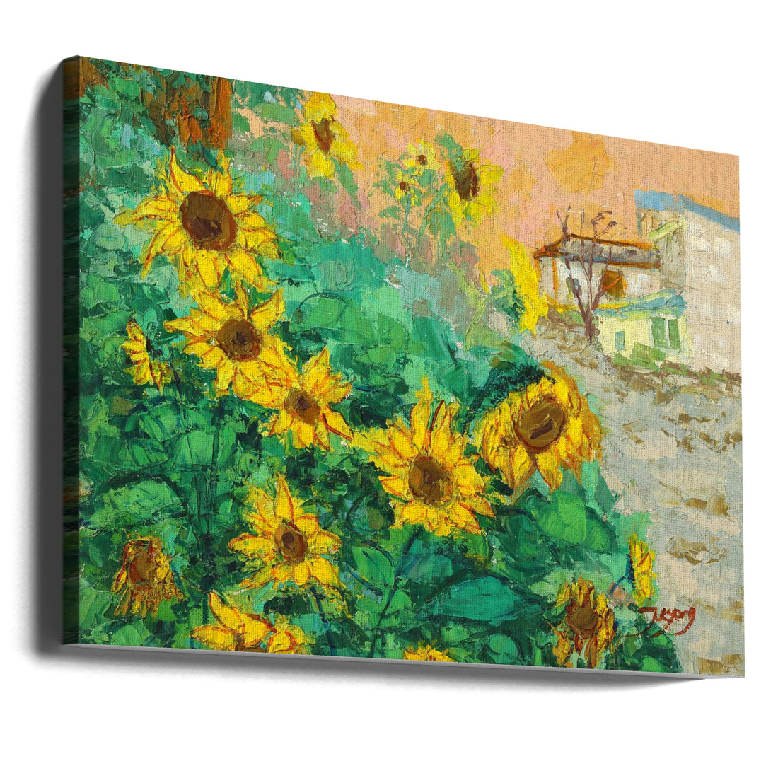 Sunflower Bloom Art by Jukyong Park | Floral Botanical Painting, Large Canvas Wall Art Print | Artsy Earth