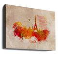 Paris Skyline Art by Justyna Jaszke | Urban Cityscape Illustration, Large Canvas Wall Art Print | Artsy Earth