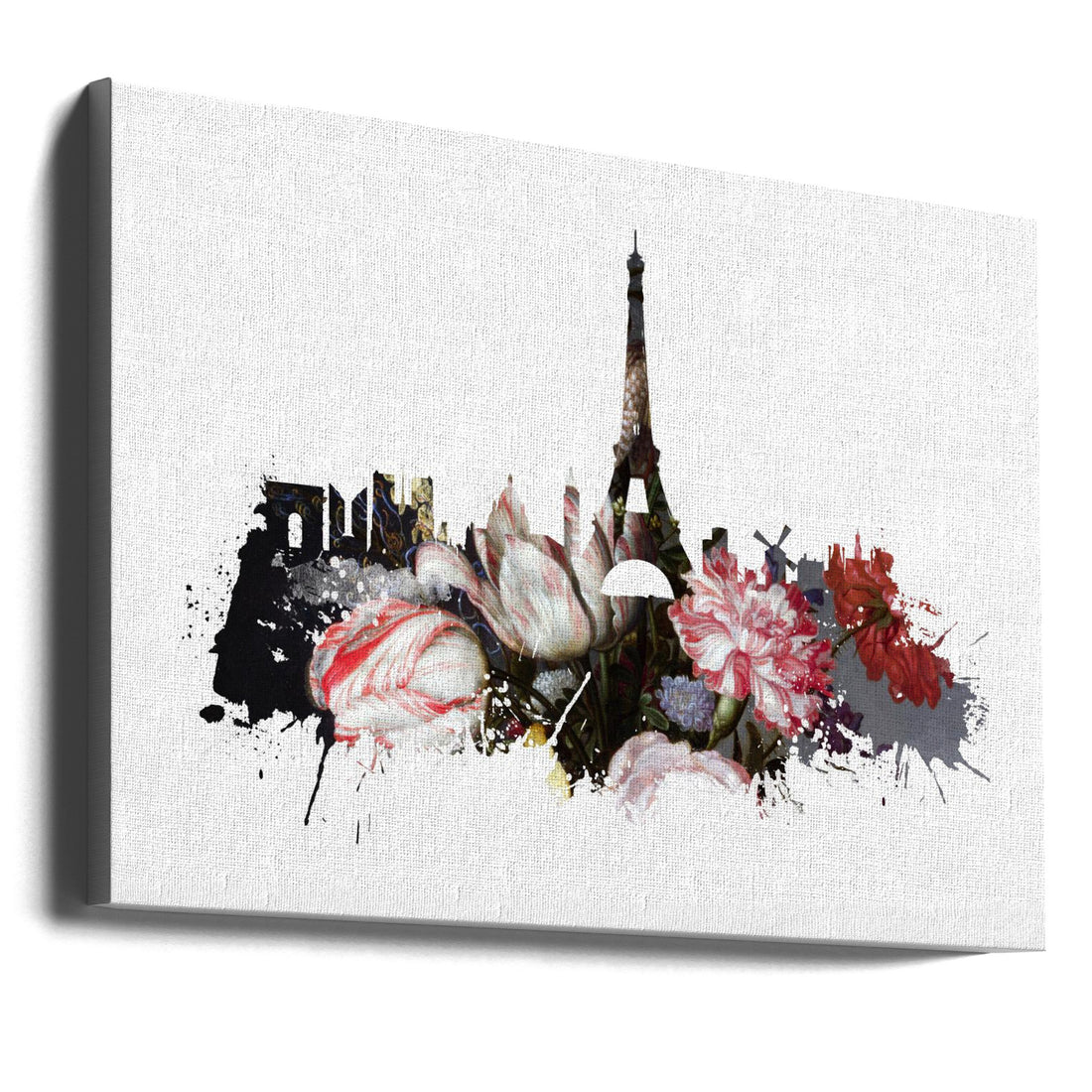 Paris Skyline Art by Justyna Jaszke | Urban Cityscape Illustration, Large Canvas Wall Art Print | Artsy Earth