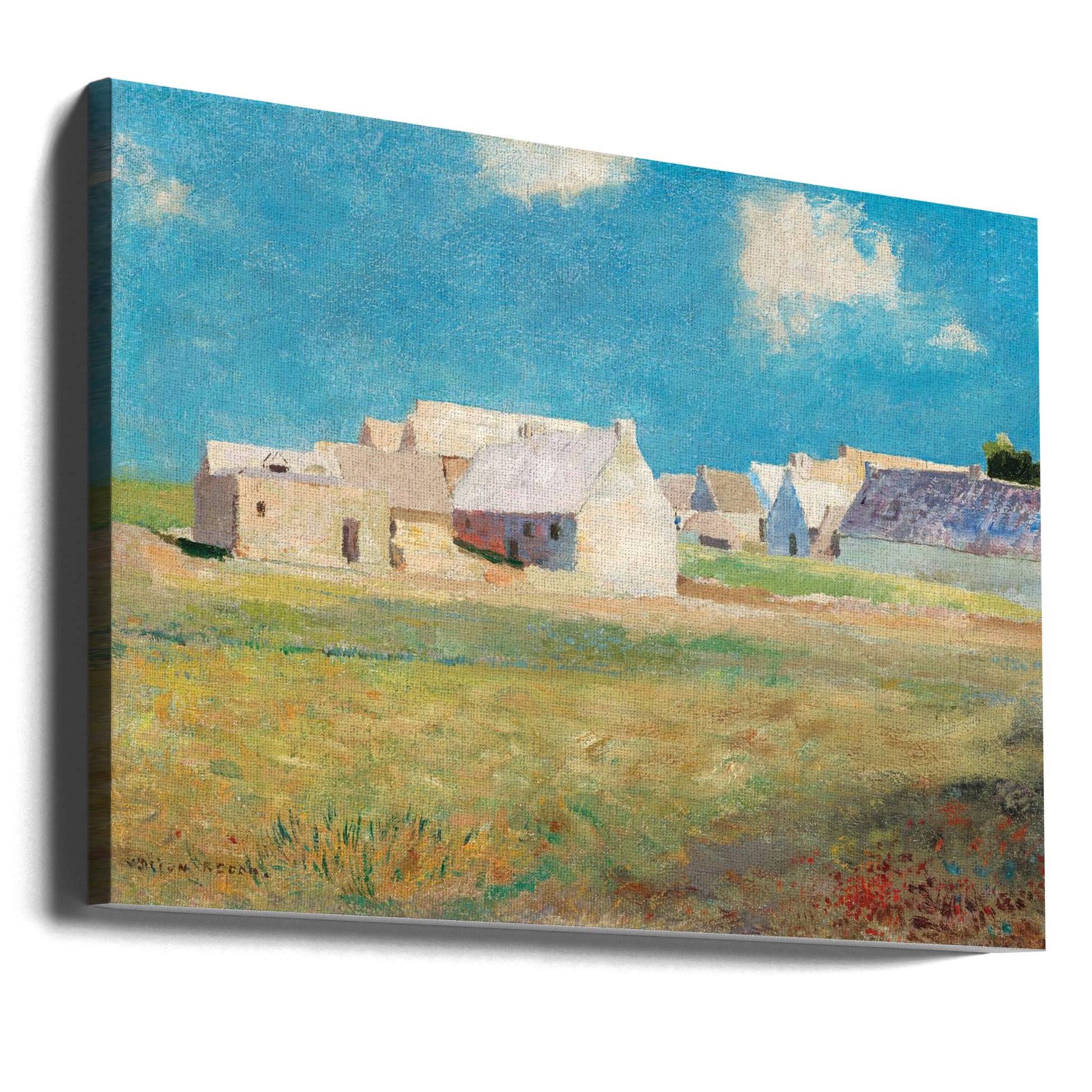 Breton Village by Odilon Redon | Watercolor Landscape Art, Large Canvas Wall Art Print | Artsy Earth