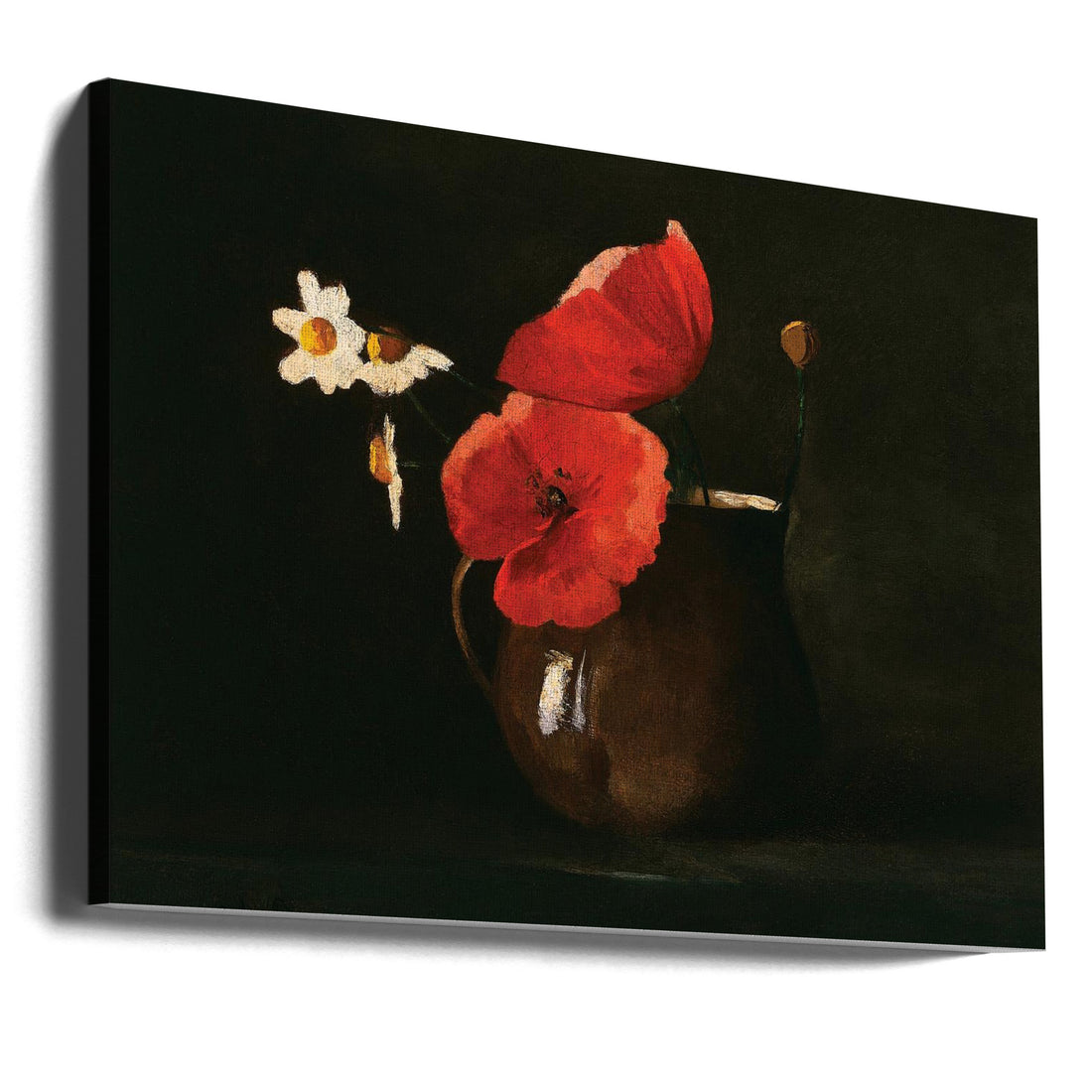 Poppies and Daisies by Odilon Redon | Floral Still Life, Large Canvas Wall Art Print | Artsy Earth