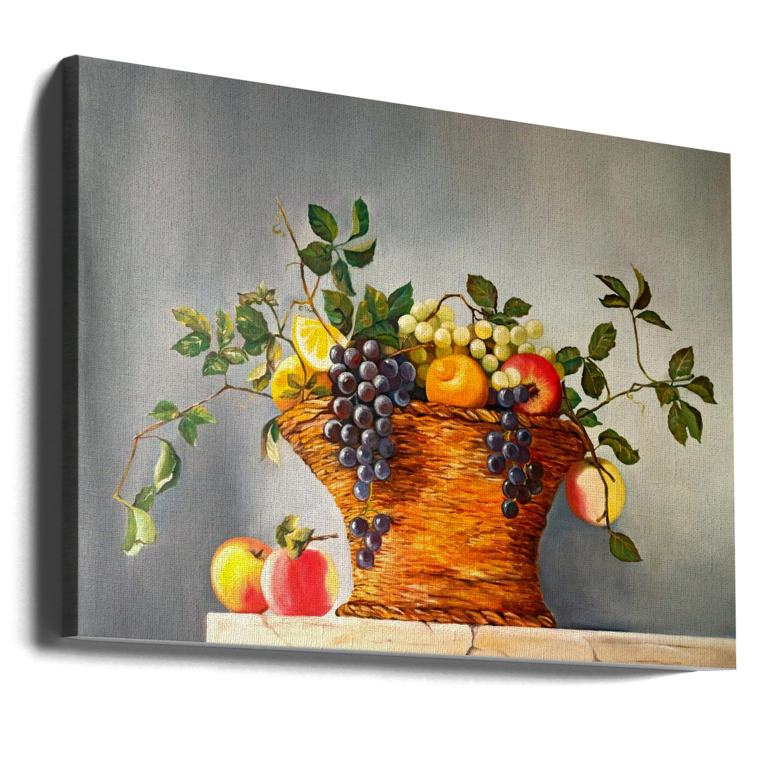 Fruit Basket Art by Anna Rita Angiolelli | Classic Still Life Painting, Large Canvas Wall Art Print | Artsy Earth