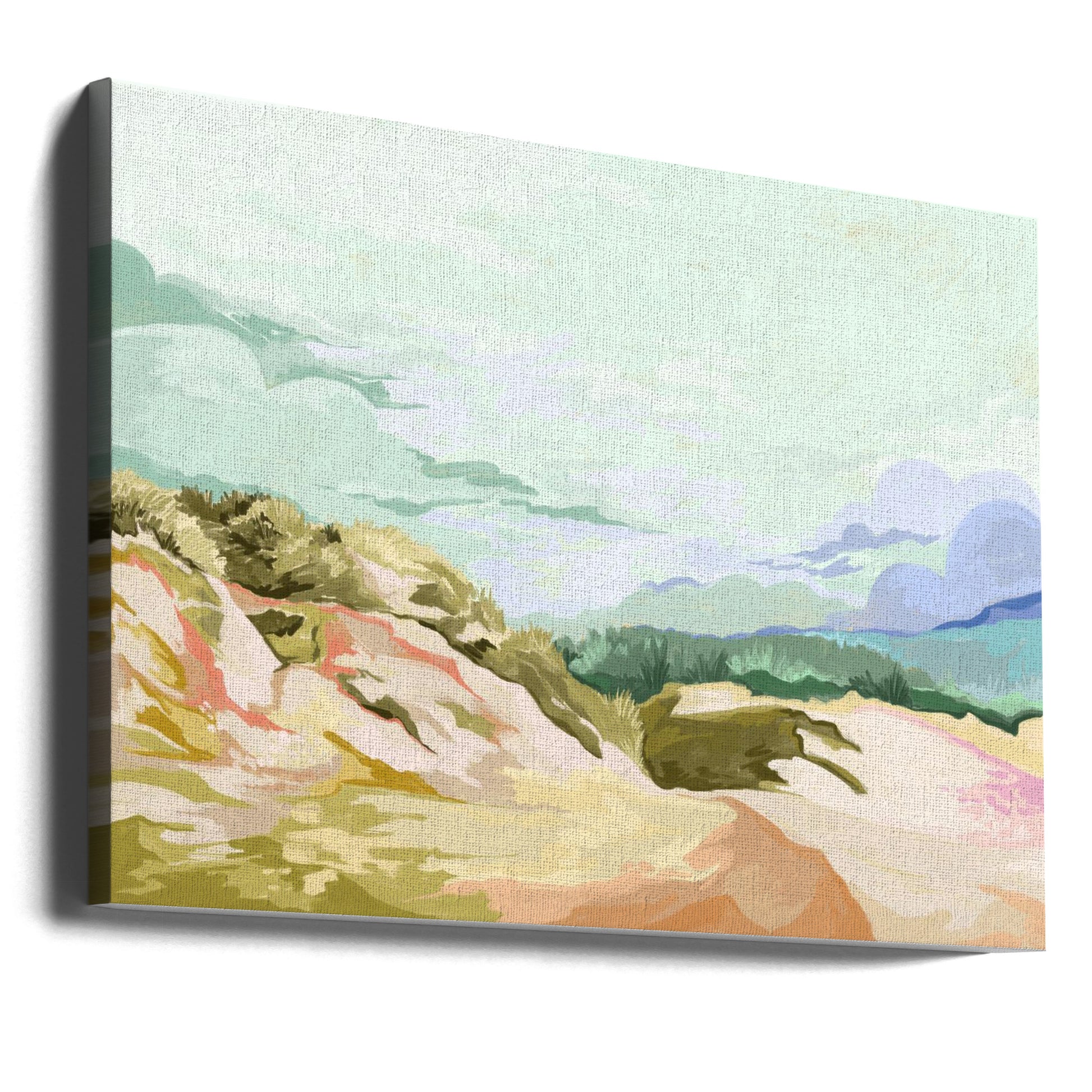 Some Fresh Air by Goed Blauw | Coastal Landscape Watercolor, Large Canvas Wall Art Print | Artsy Earth