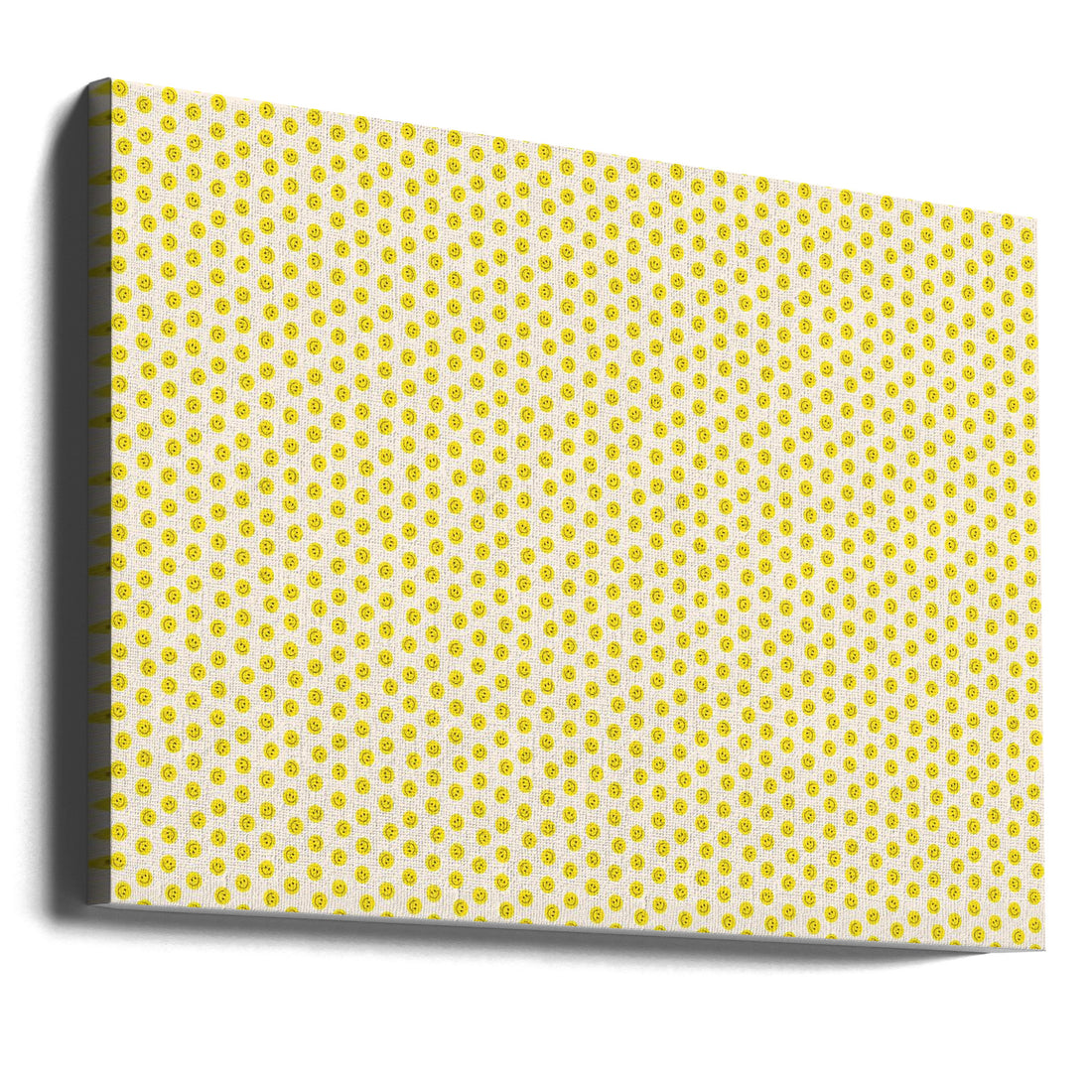 Yellow Smileys by Maren Gross | Retro Seamless Pattern, Large Canvas Wall Art Print | Artsy Earth