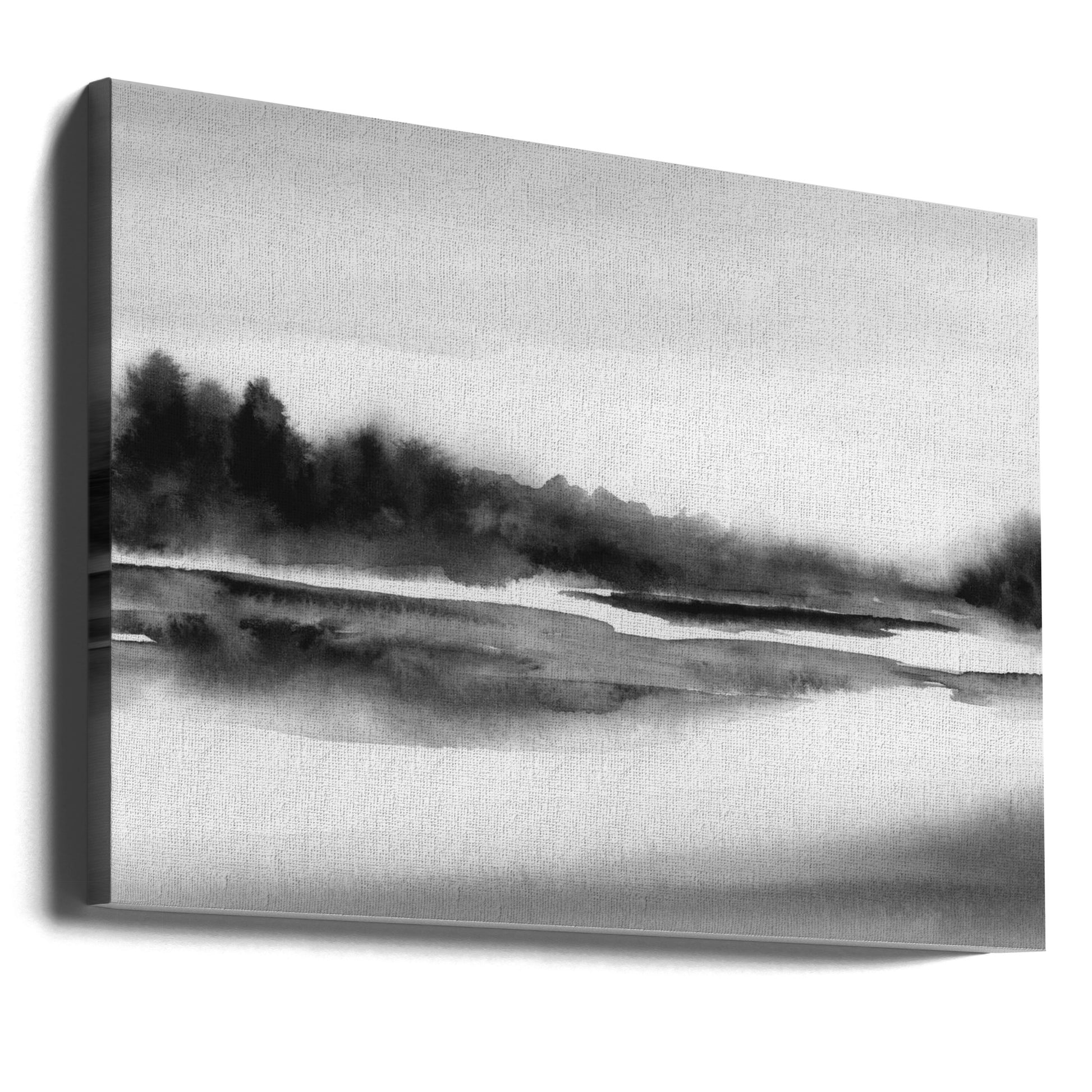 Misty River View by Rachel Elise | Foggy Winter Landscape, Large Canvas Wall Art Print | Artsy Earth