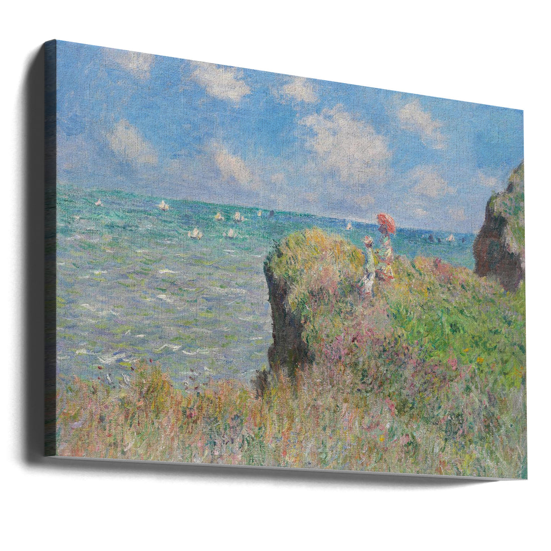 Cliff Walk At Pourville by Claude Monet | Painted Landscape Art, Large Canvas Wall Art Print | Artsy Earth