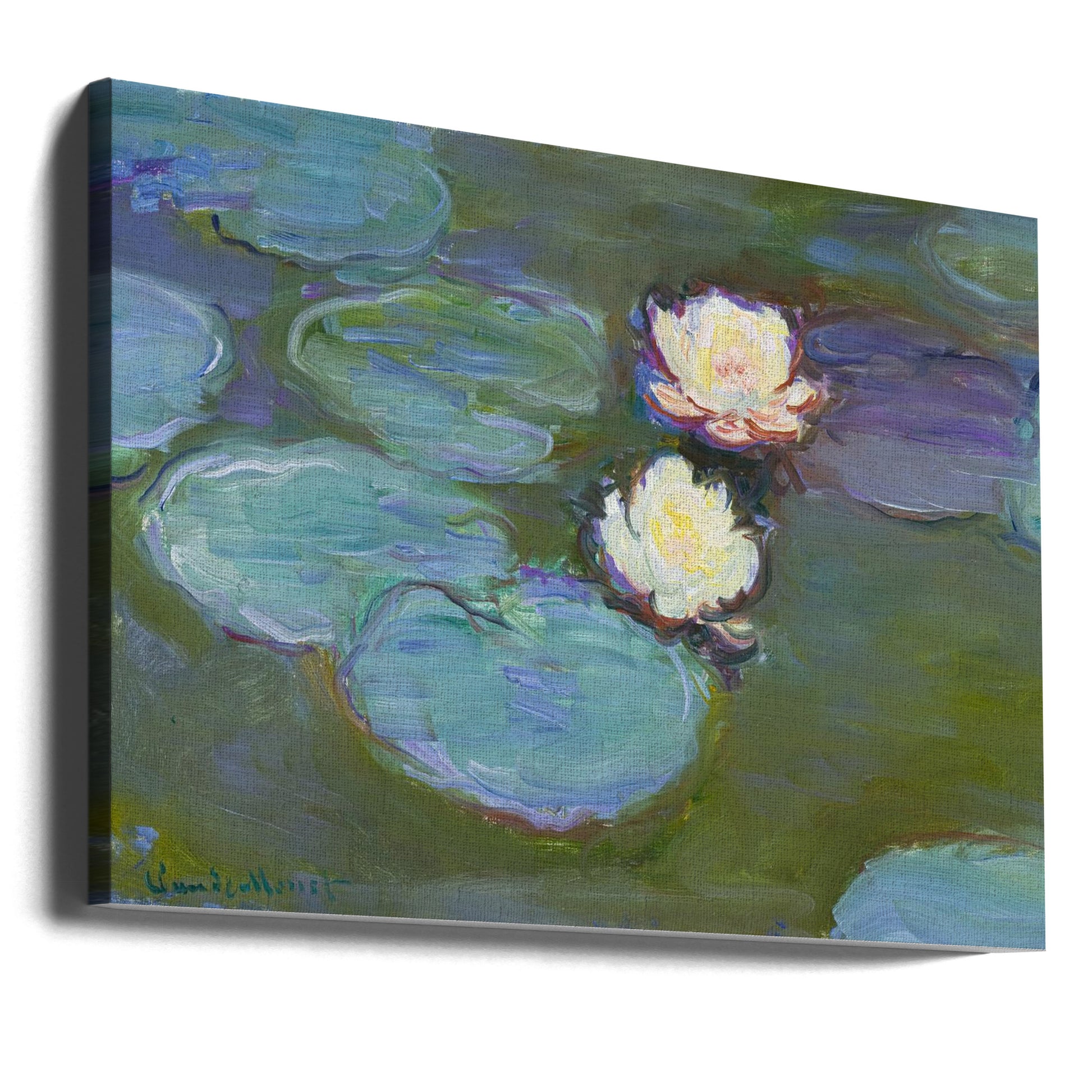 Monet Water Lilies by Claude Monet | Watercolor Botanical Art, Large Canvas Wall Art Print | Artsy Earth