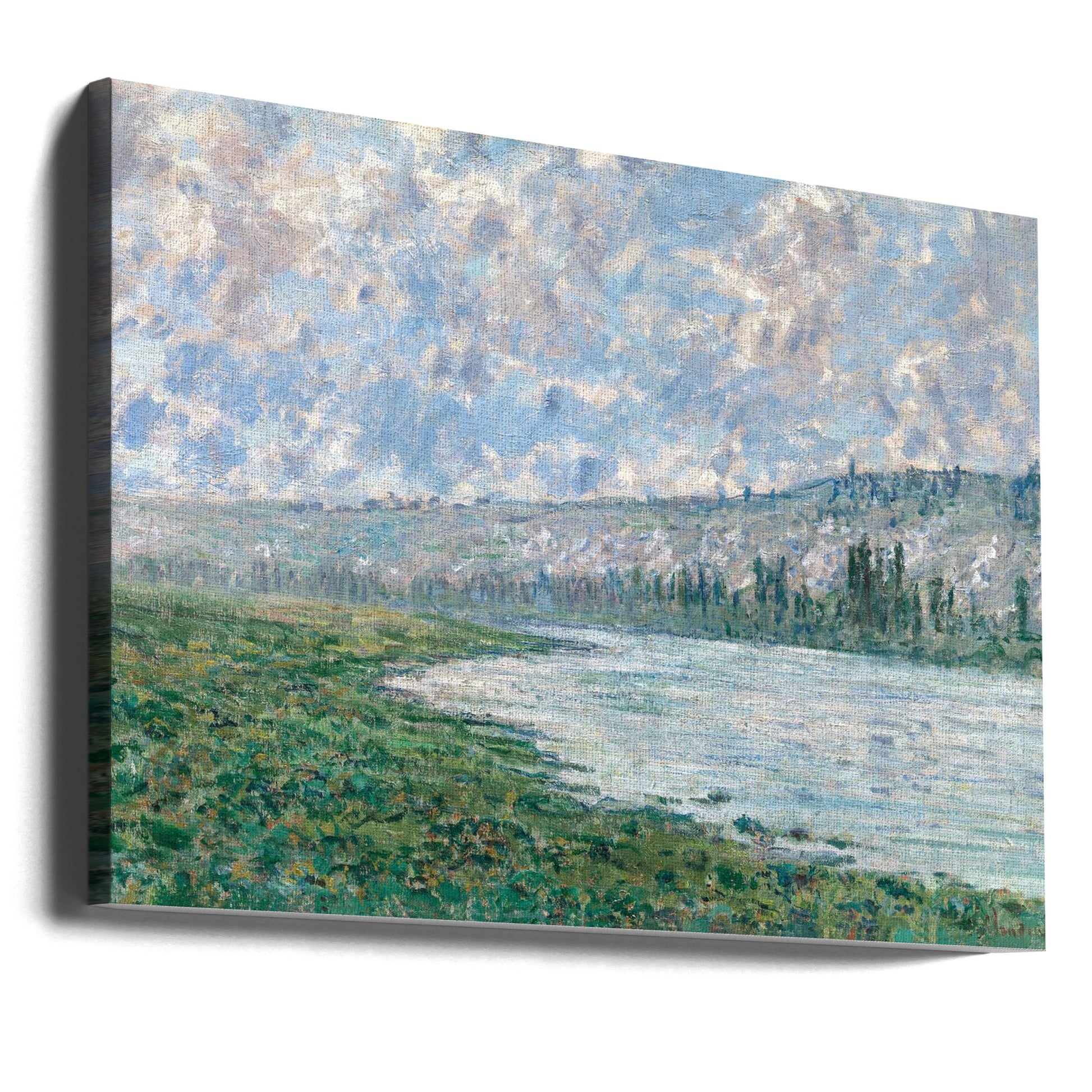 The Seine At Vetheuil by Claude Monet | Painted Landscape Nature, Large Canvas Wall Art Print | Artsy Earth