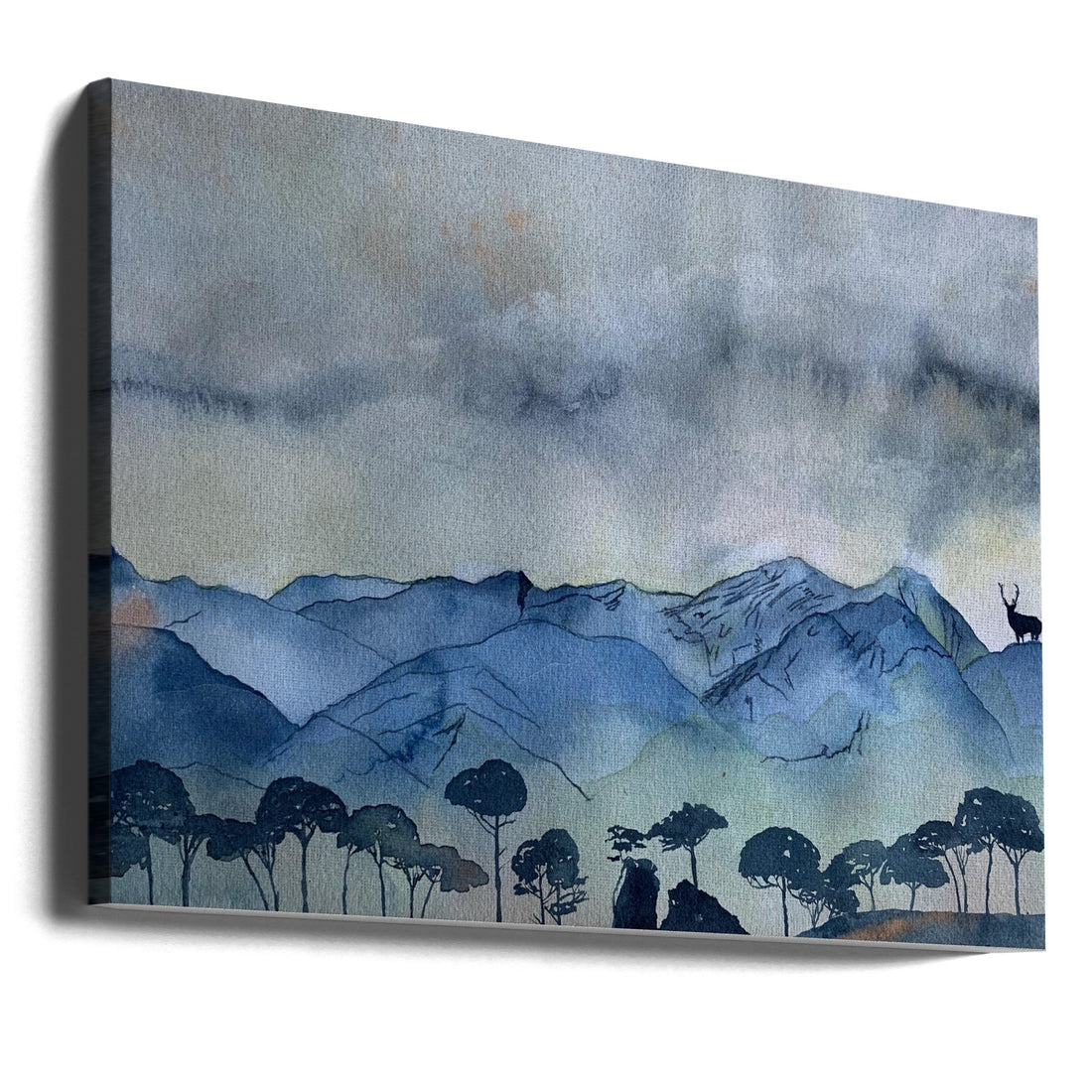 Mountain Deer Path by Aline Demarais | Dreamy Wildlife Landscape, Large Canvas Wall Art Print | Artsy Earth