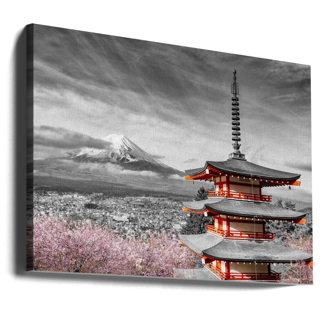 Mount Fuji Pagoda View by Melanie Viola | Japanese Sacred Landmark, Large Canvas Wall Art Print | Artsy Earth