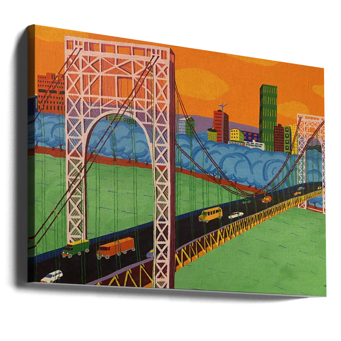 George Washington Bridge by Sue Graef | Urban Architecture Landmark, Large Canvas Wall Art Print | Artsy Earth