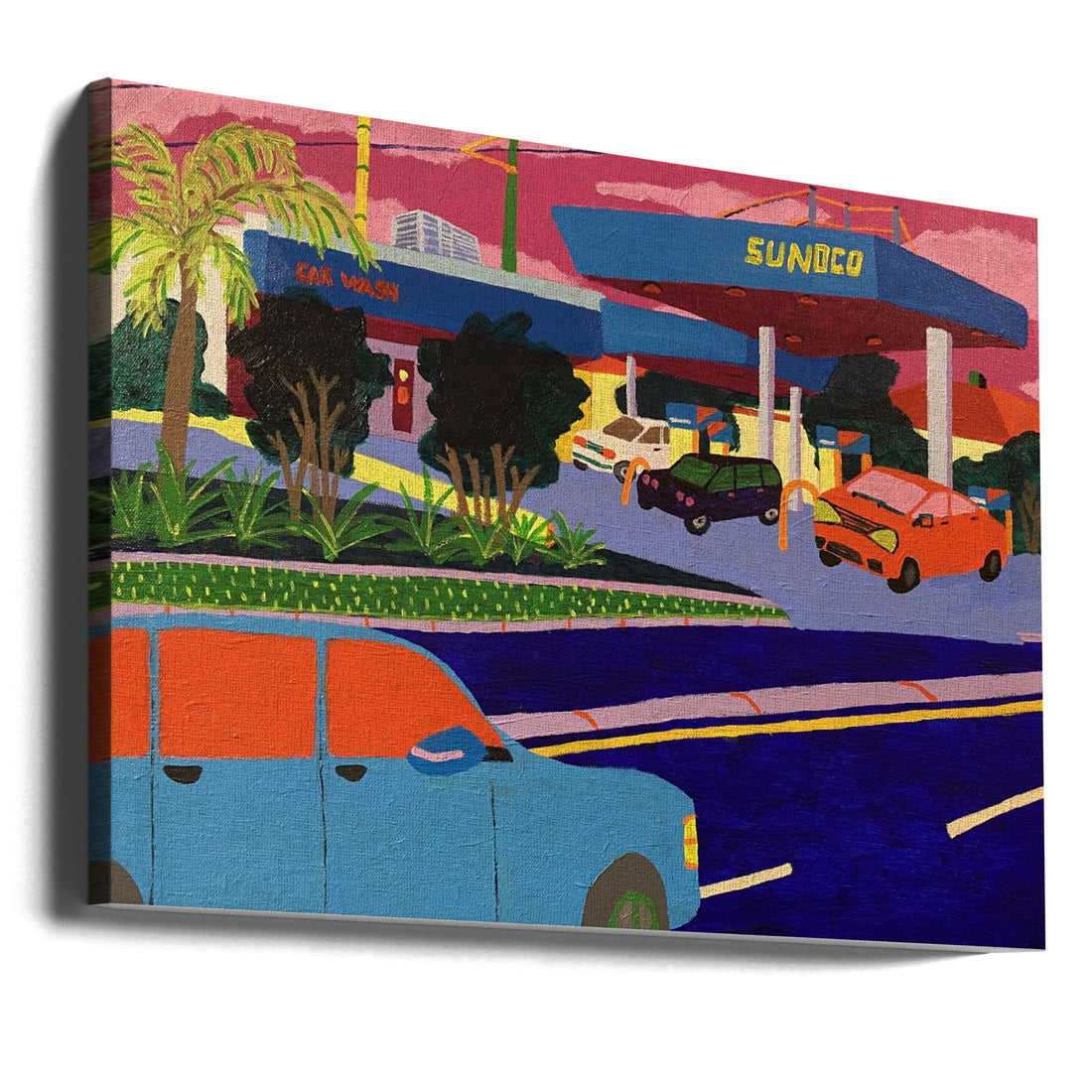 Sunoco Station by Sue Graef | Urban Gas Station Art, Large Canvas Wall Art Print | Artsy Earth