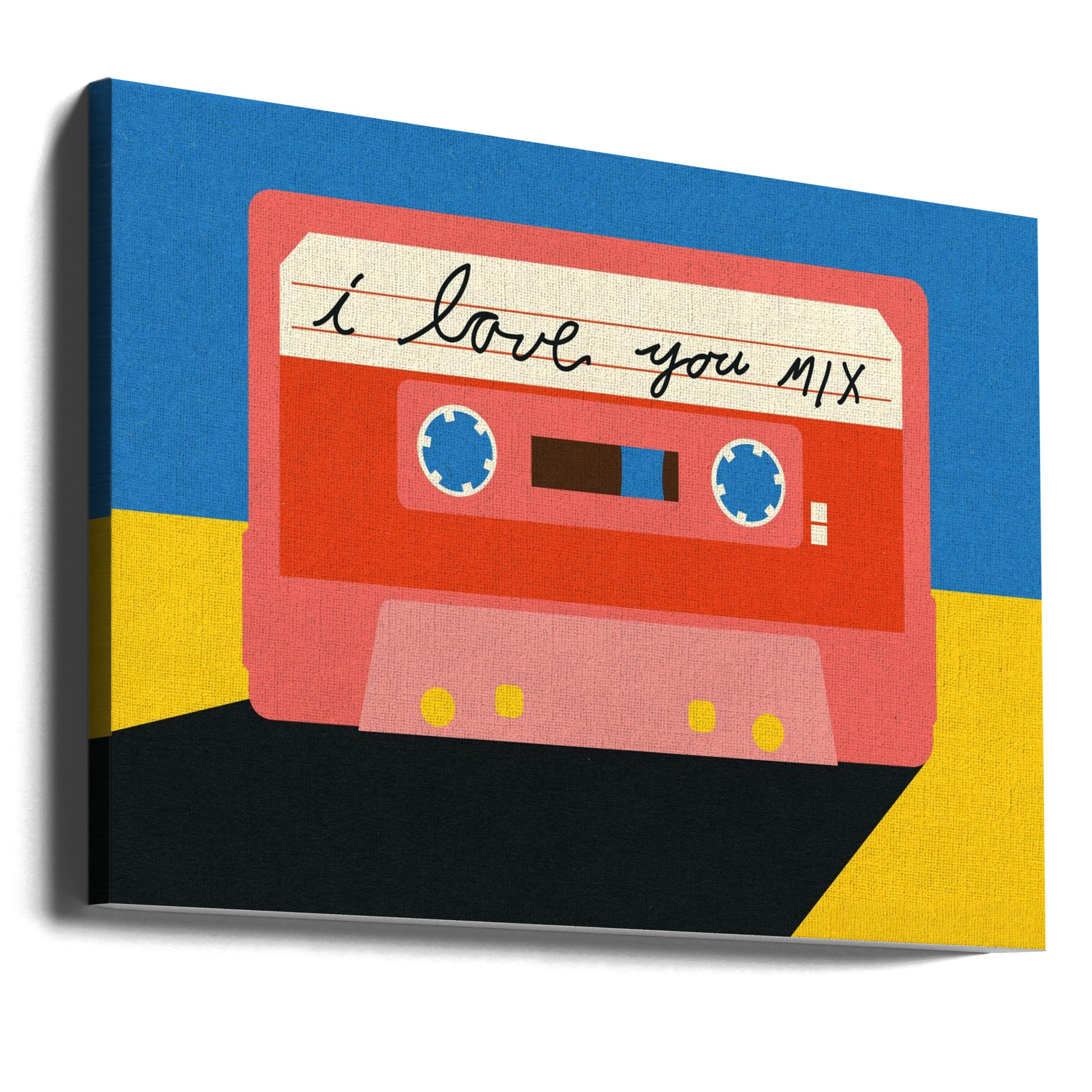 I Love You Mix Tape by Rosi Feist | Text Design Tape, Large Canvas Wall Art Print | Artsy Earth